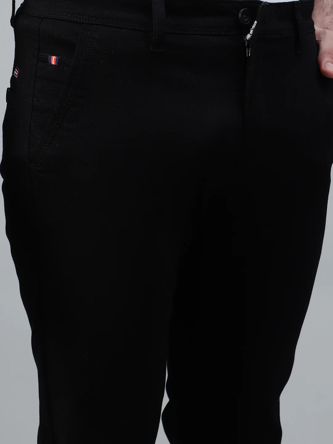 Casual Trouser for Men | Breathable & Soft with Color Fastness Regular Fit Cotton Blend Fabric Solid Pattern Button Closure - Image 5