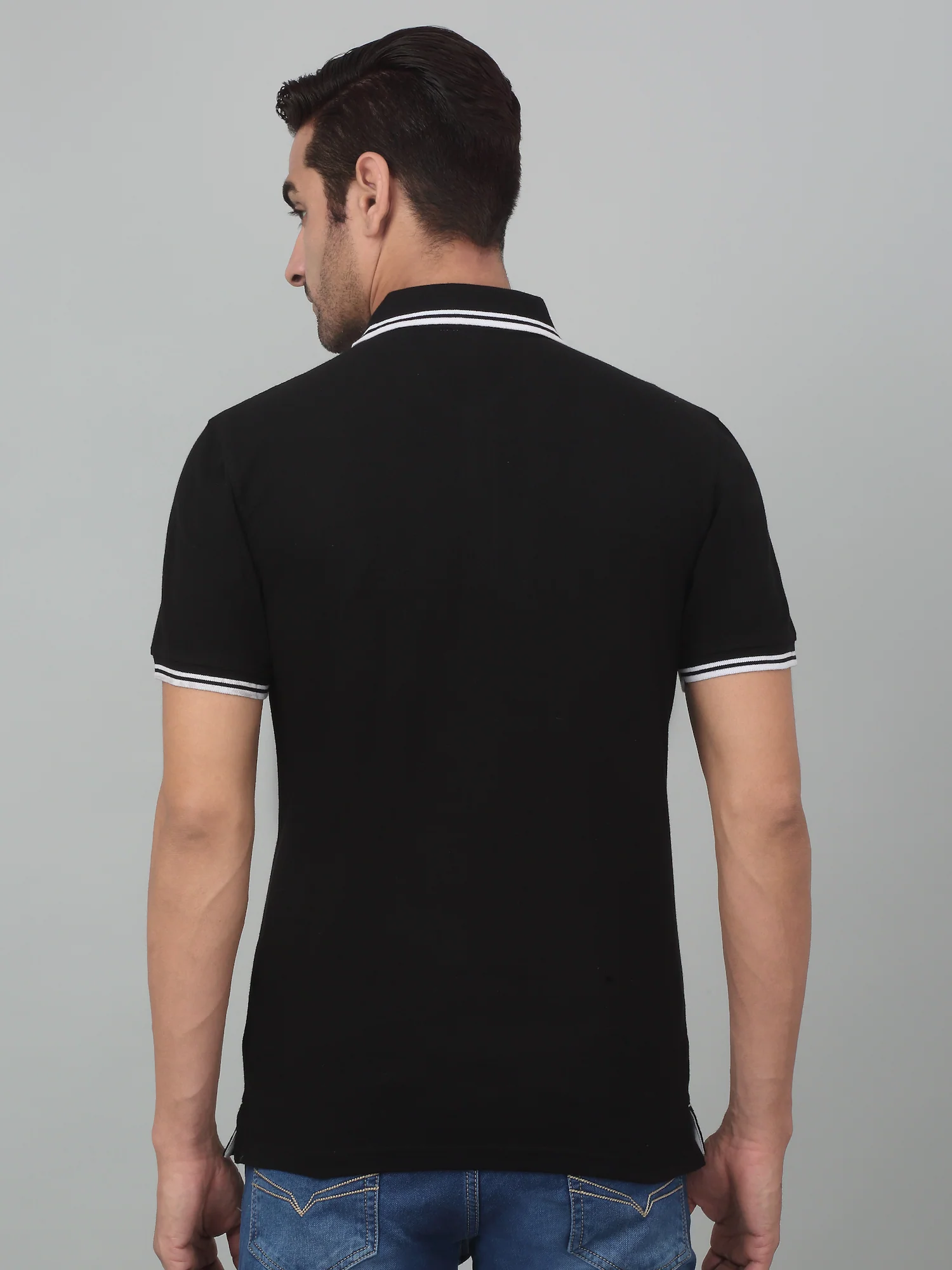 T-Shirt for Men | Breathable & Soft with Color Fastness Regular Fit Polo Neck Poly Cotton Fabric Solid Pattern - Image 2