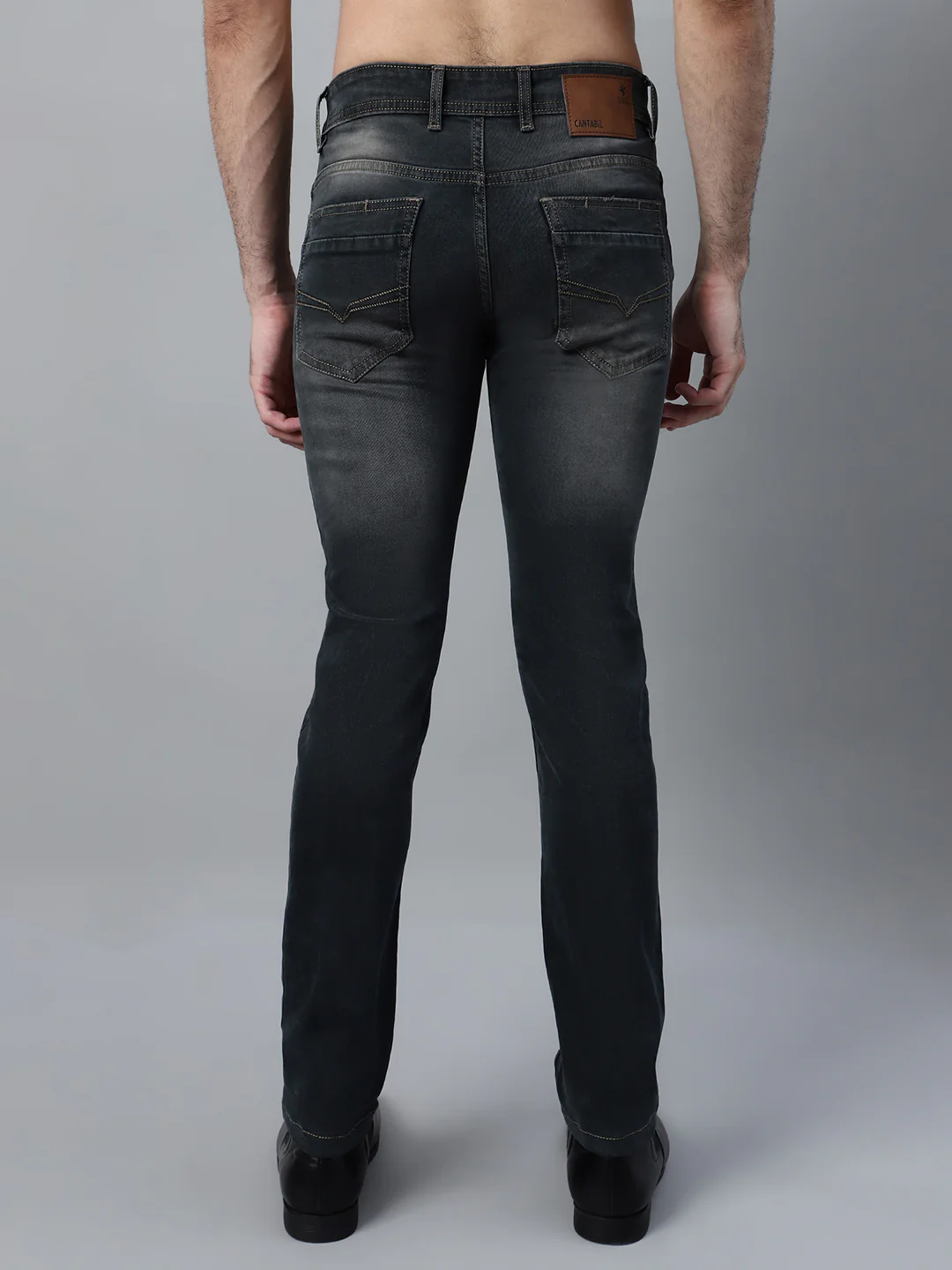 Denim Jeans for Men l Breathable & Soft with Color Fastness Ultra Narrow Fit Cotton Fabric Solid Pattern Button Closure - Image 2