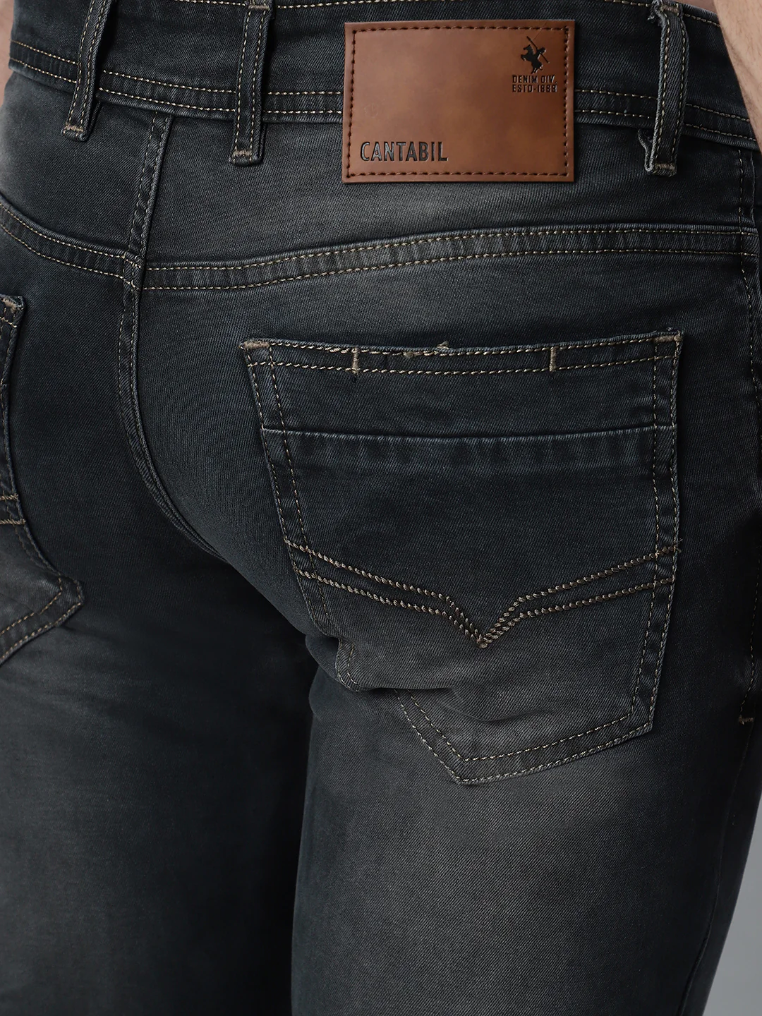 Denim Jeans for Men l Breathable & Soft with Color Fastness Ultra Narrow Fit Cotton Fabric Solid Pattern Button Closure - Image 6