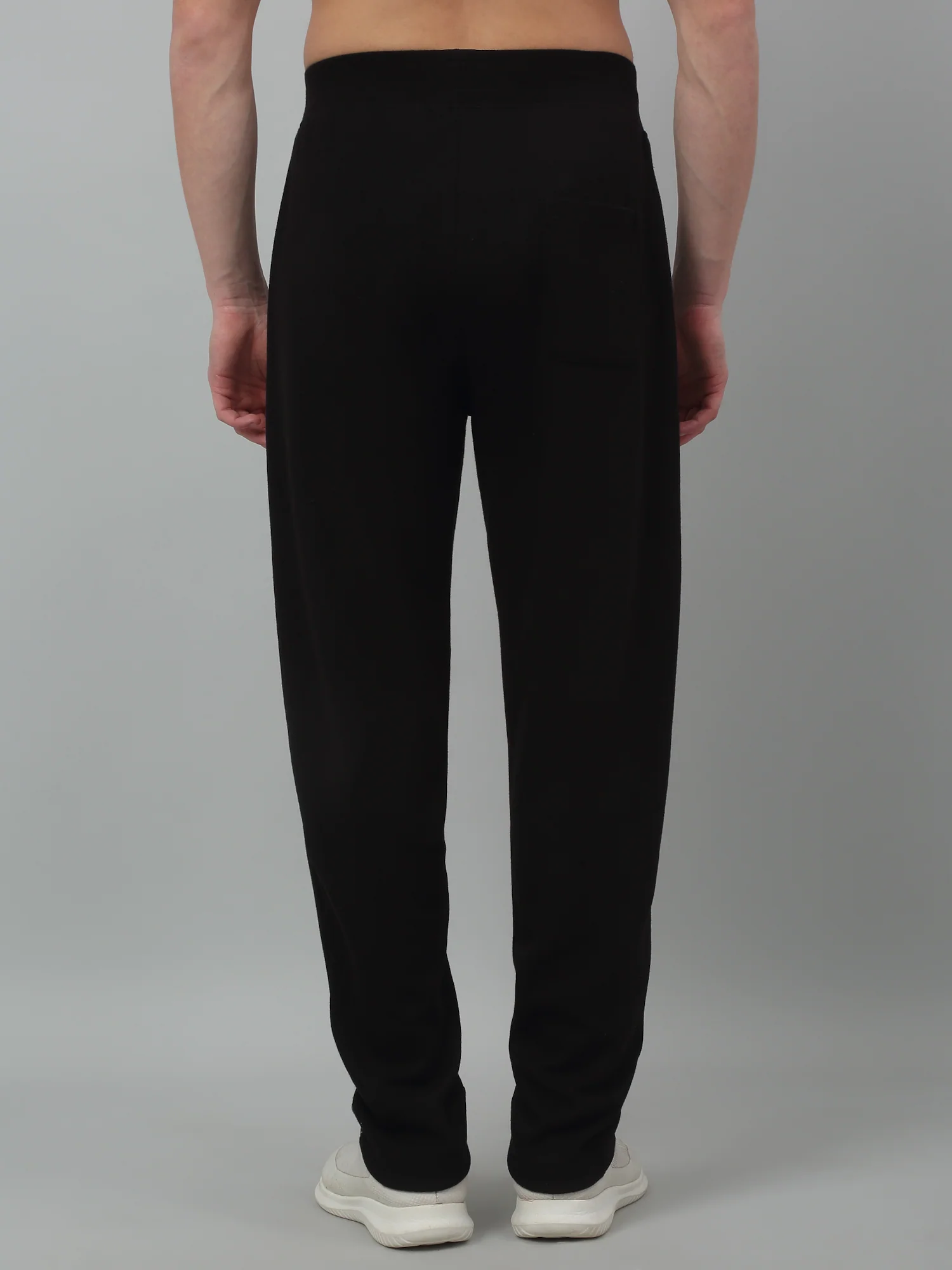 Men's Black Summer Solid Drawstring Casual Track Pant - Image 2