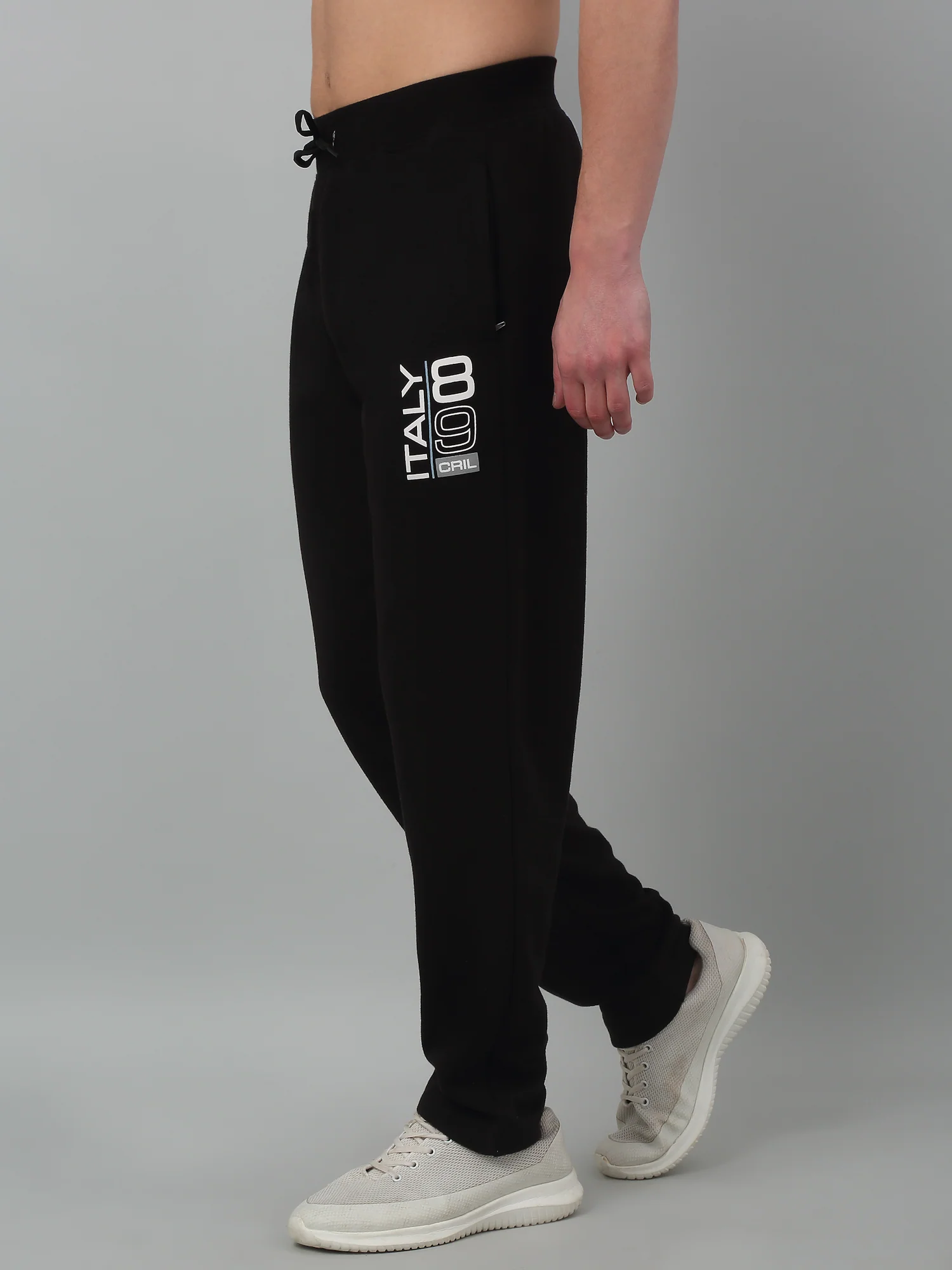 Men's Black Summer Solid Drawstring Casual Track Pant - Image 4