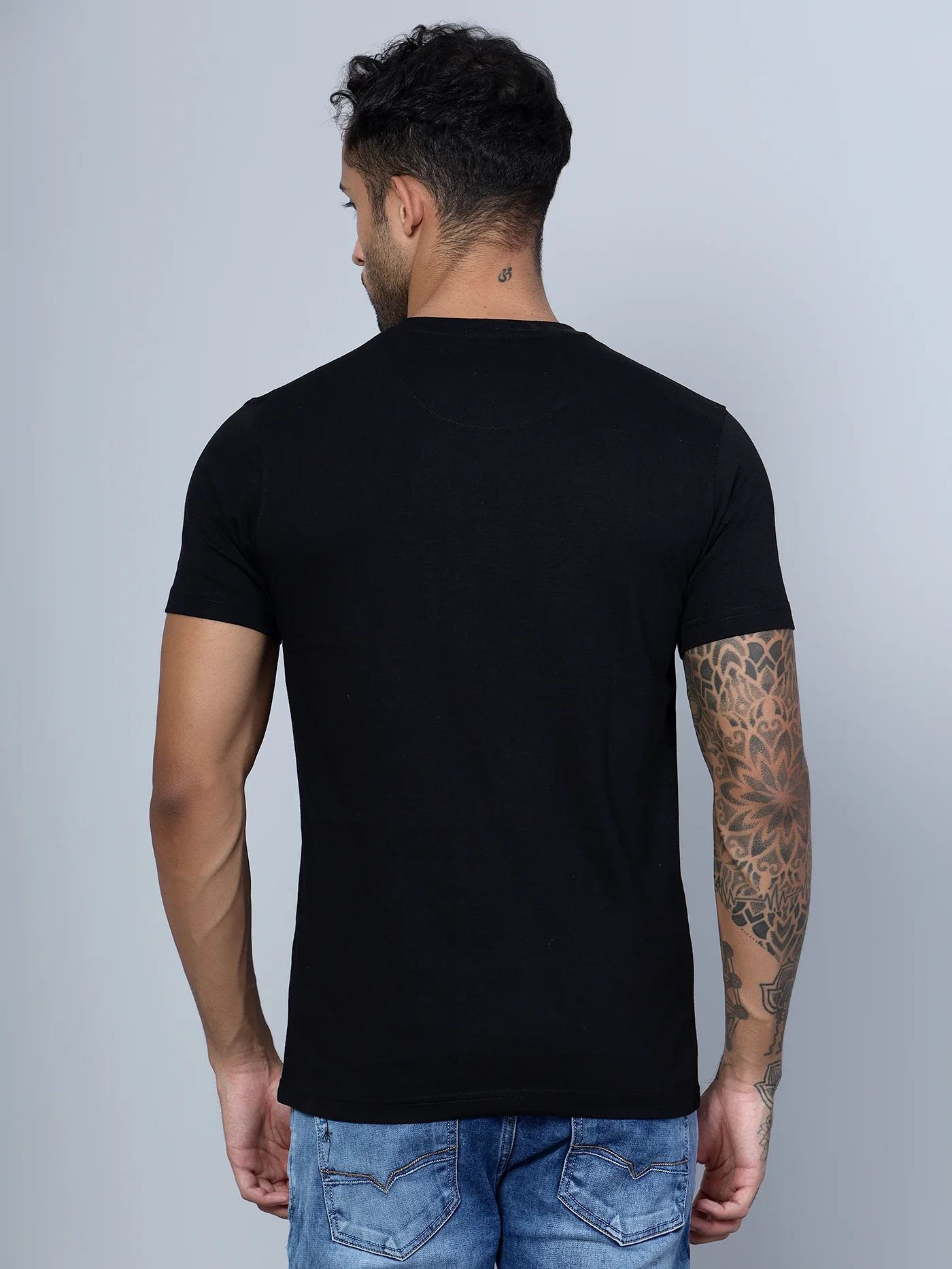 T-Shirt for Men | Breathable & Soft with Color Fastness Regular Fit Round Neck Poly Cotton Fabric Printed Pattern - Image 4