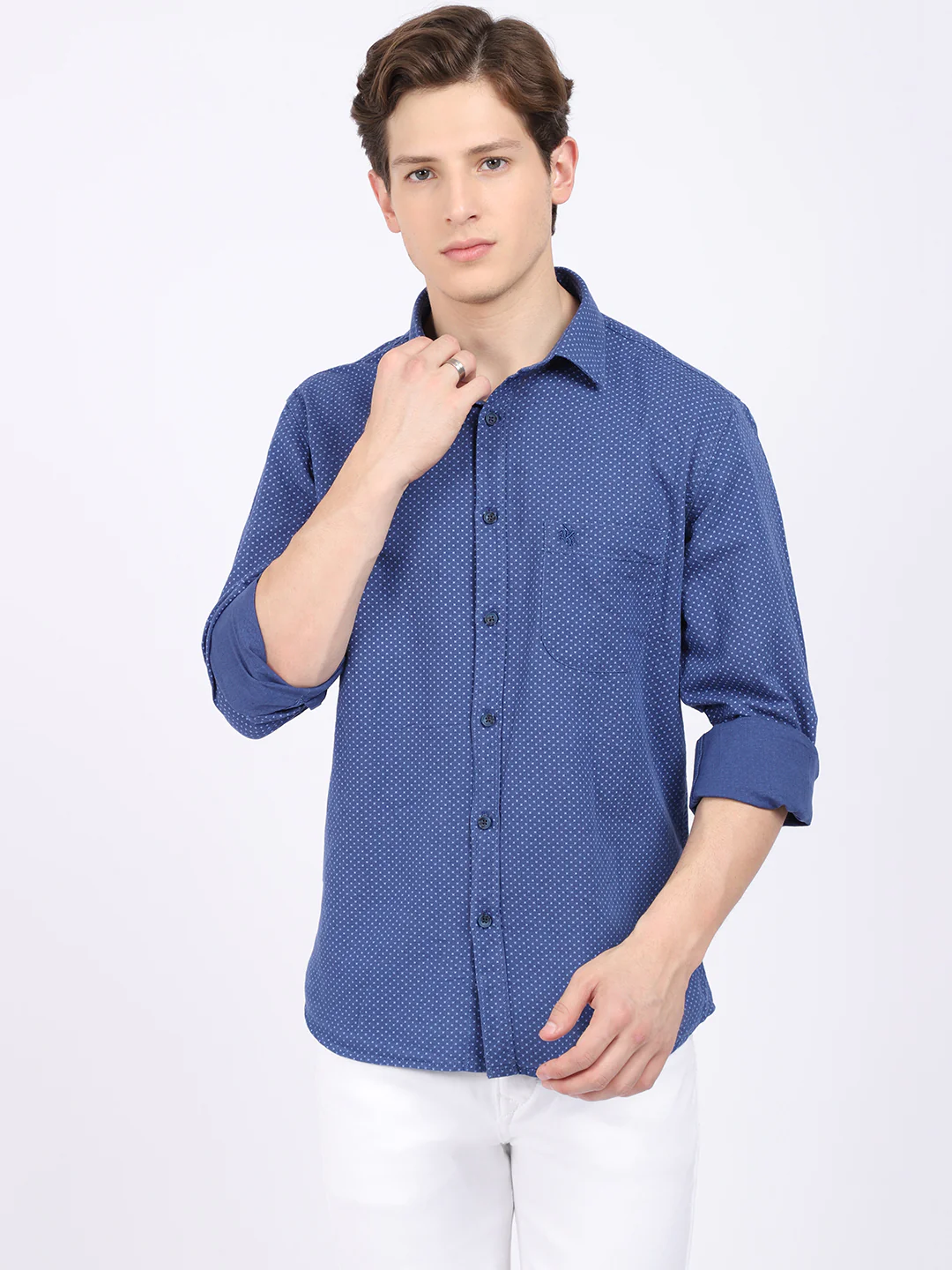 Casual Shirt for Men | Breathable & Soft with Color Fastness Regular Fit Spread Collar Neck Cotton Fabric Printed Pattern - Image 3