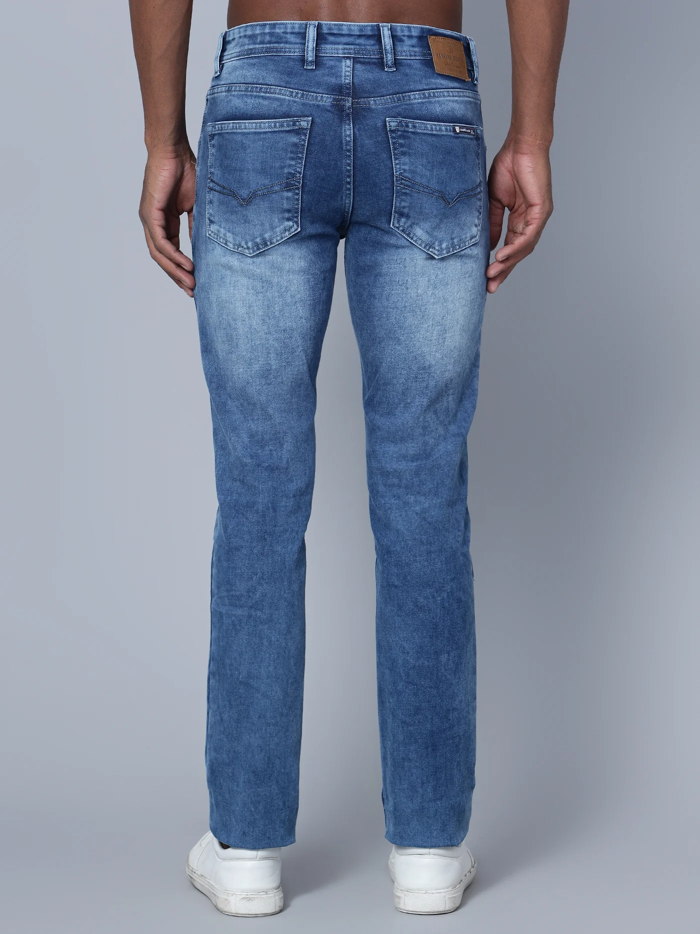 Denim Jeans for Men l Breathable & Soft with Color Fastness Ultra Narrow Fit Cotton Fabric Solid Pattern Button Closure - Image 4