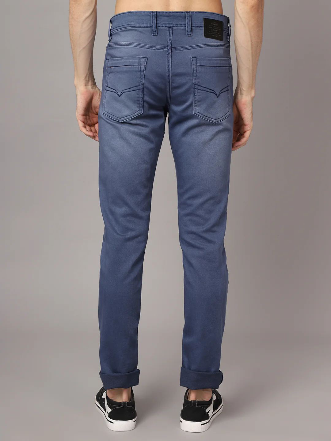 Denim Jeans for Men l Breathable & Soft with Color Fastness Ultra Narrow Fit Cotton Fabric Solid Pattern Button Closure - Image 4