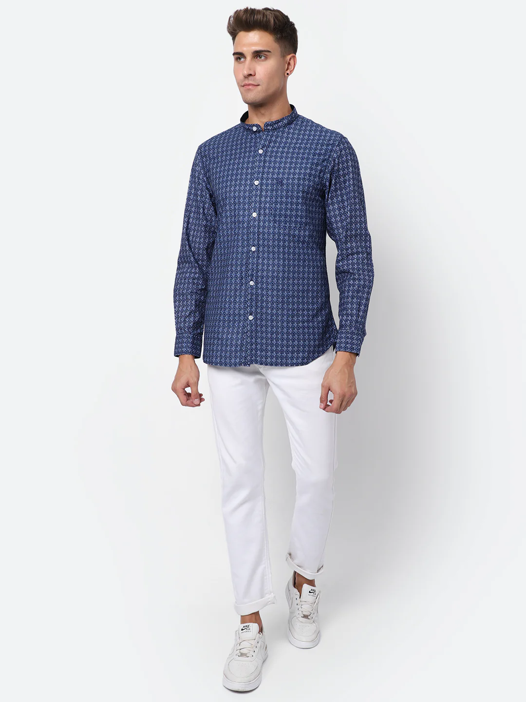 Casual Shirt for Men | Breathable & Soft with Color Fastness Regular Fit Spread Collar Neck Cotton Fabric Printed Pattern - Image 4