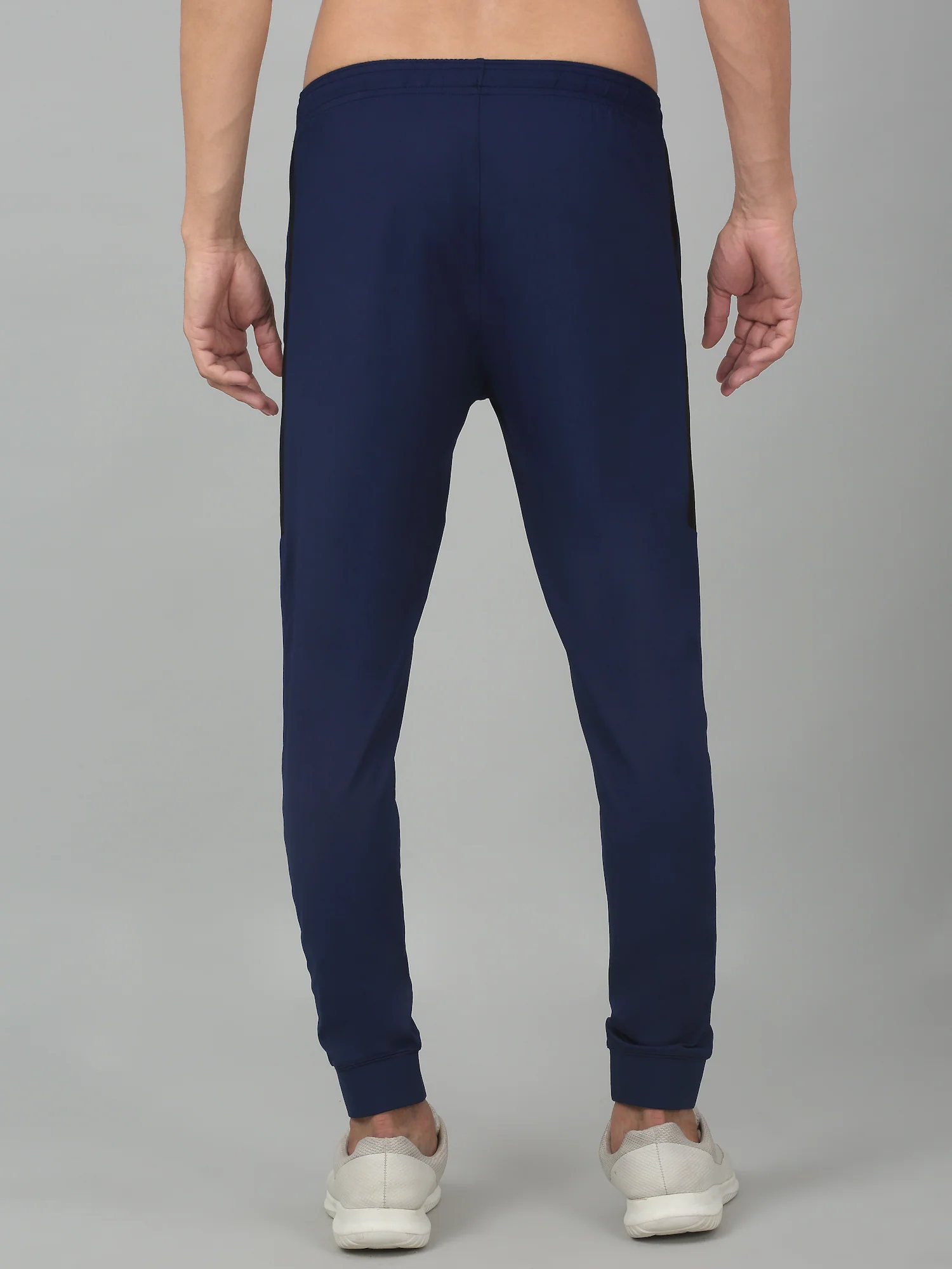 Men's Blue Soild Stretchable Track Pant - Image 2