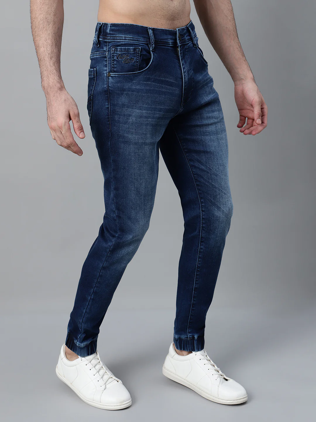 Men's Blue Solid Casual Jogger - Image 4
