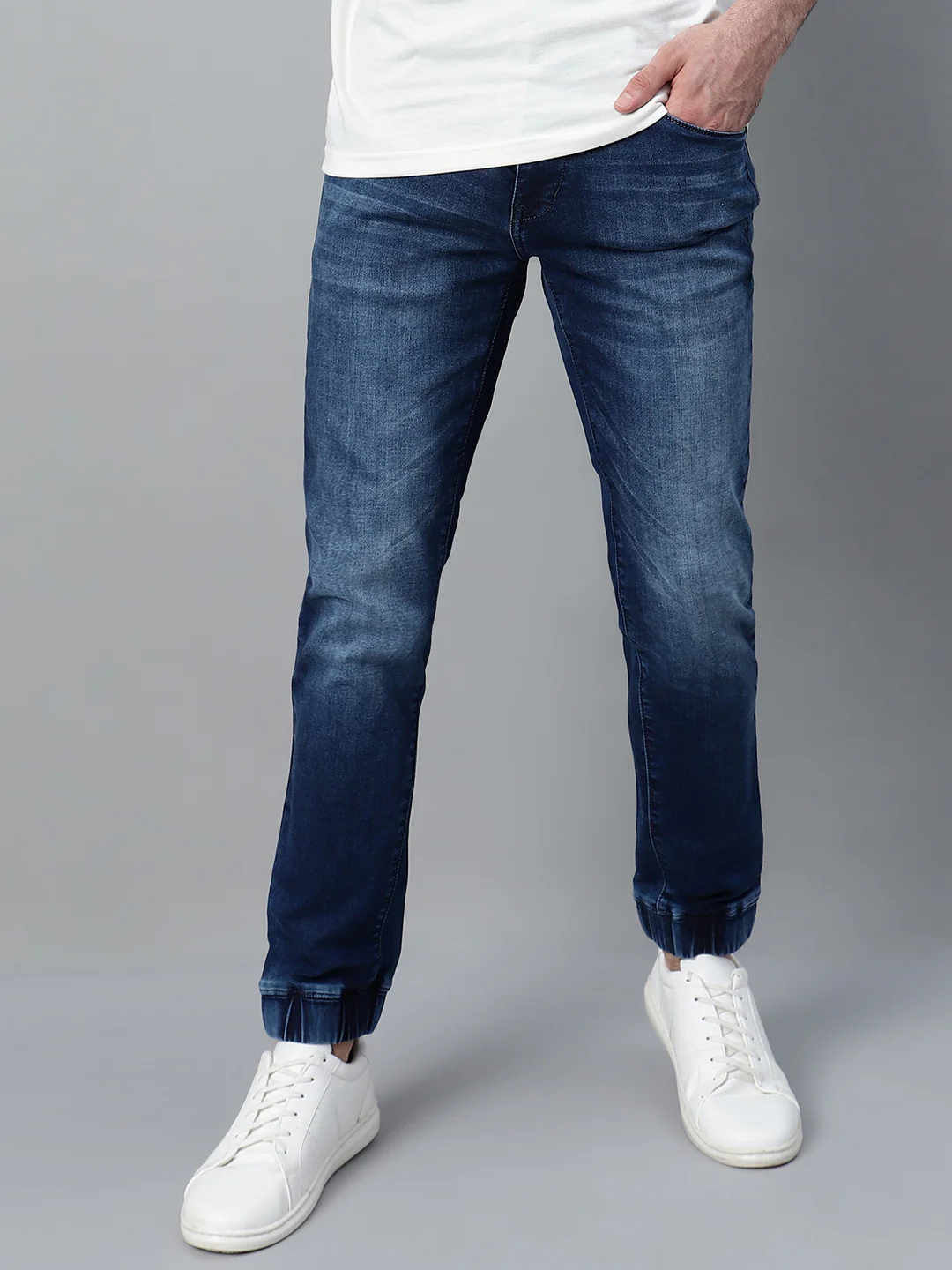 Men's Blue Solid Casual Jogger - Image 6