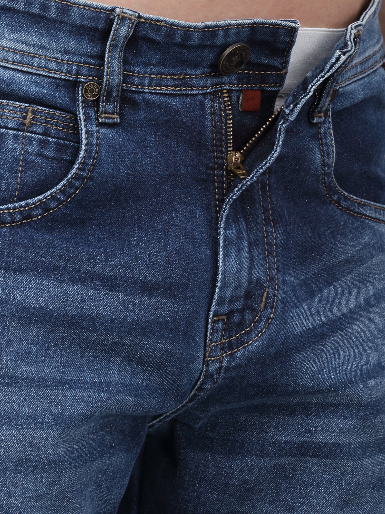 Men's Blue Solid Full Length Cargo - Image 6