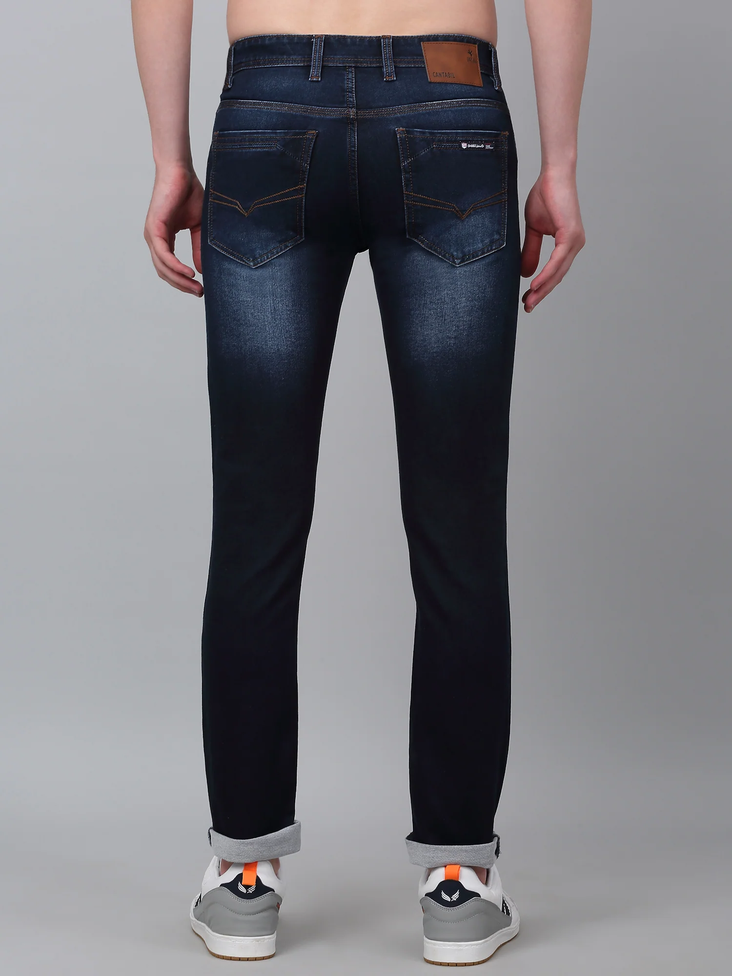 Denim Jeans for Men l Breathable & Soft with Color Fastness Ultra Narrow Fit Cotton Fabric Solid Pattern Button Closure - Image 2
