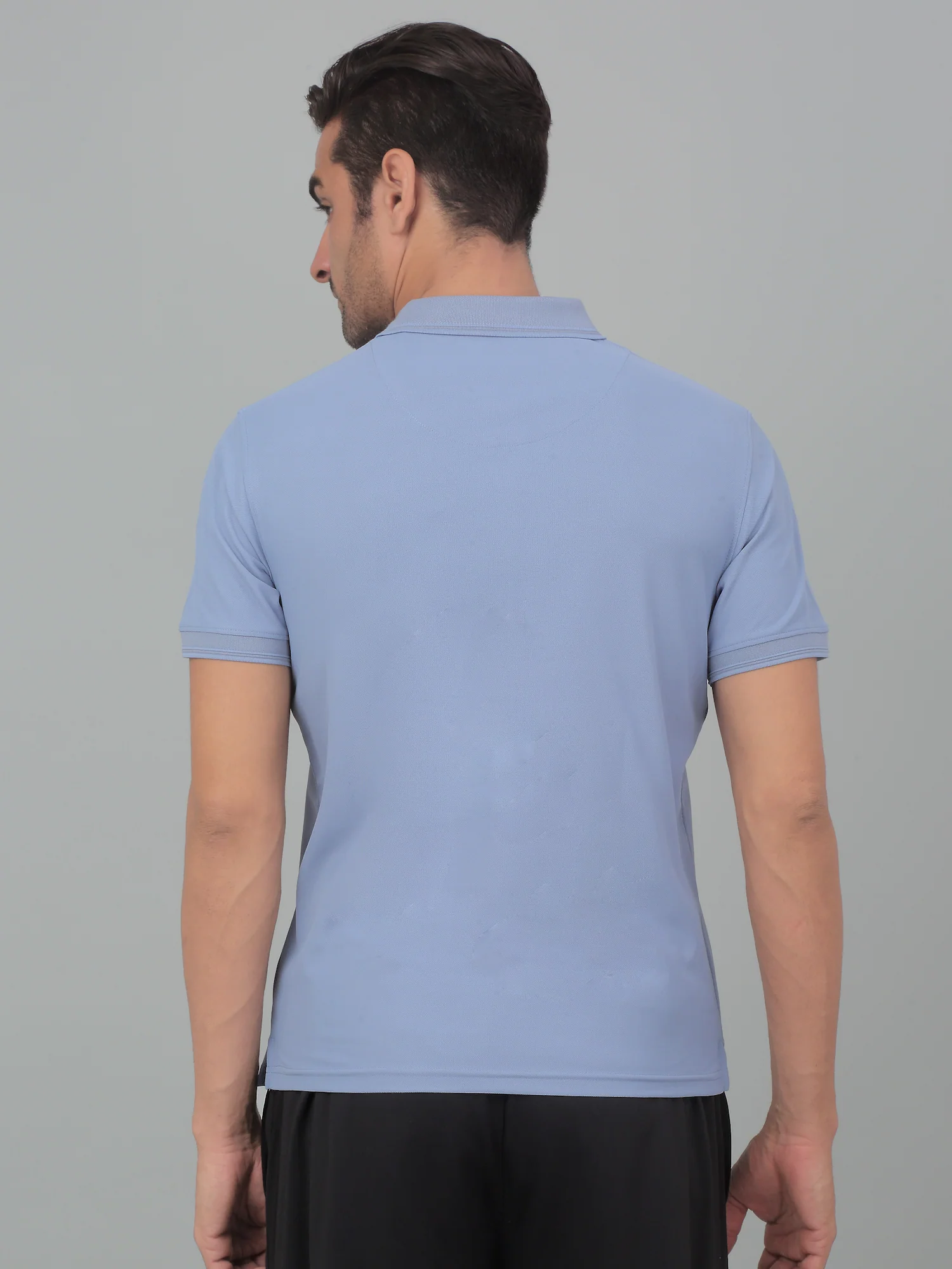 T-Shirt for Men | Breathable & Soft with Color Fastness Regular Fit Polo Neck Polyester Fabric Solid Pattern - Image 2