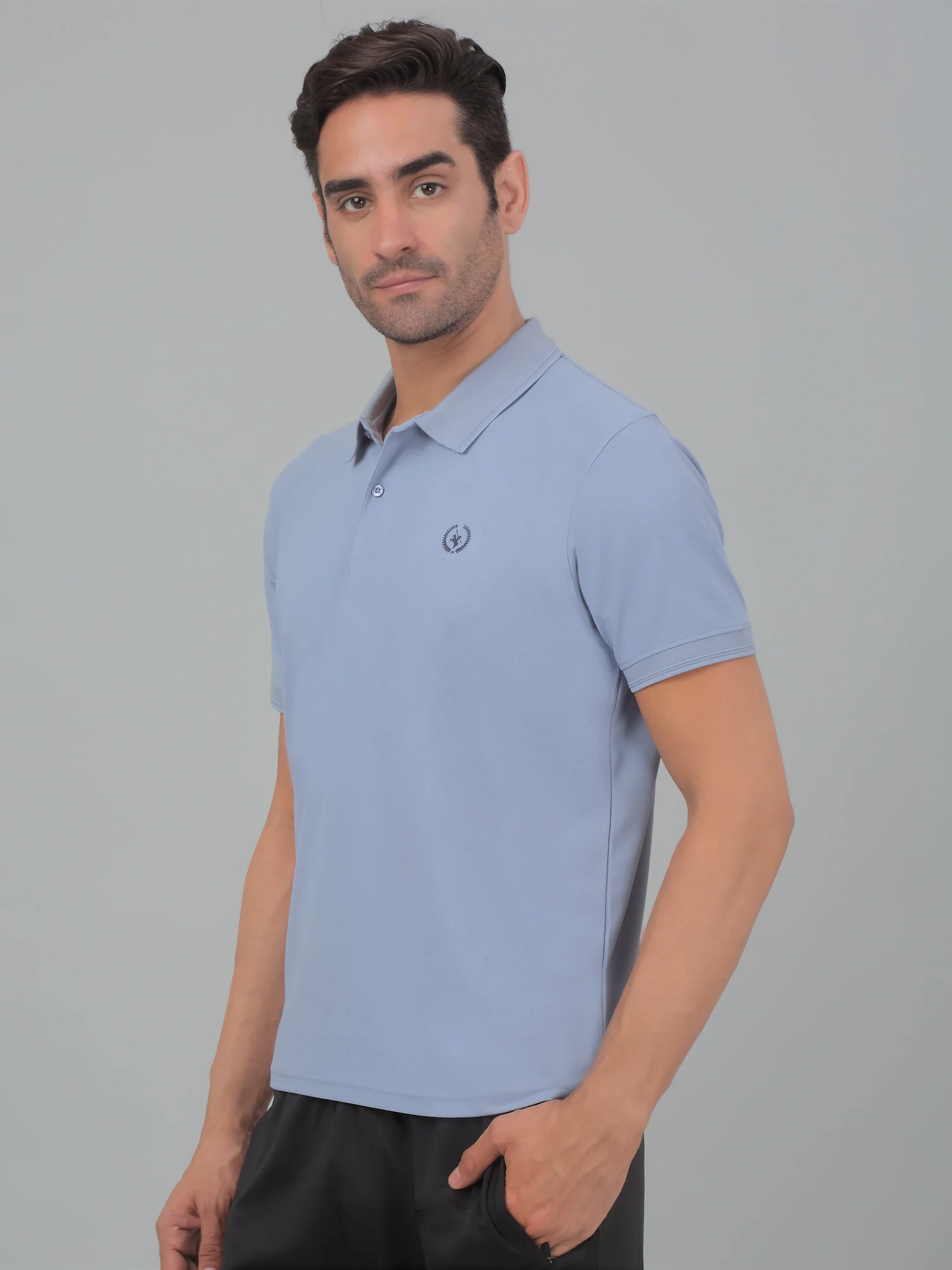 T-Shirt for Men | Breathable & Soft with Color Fastness Regular Fit Polo Neck Polyester Fabric Solid Pattern - Image 3