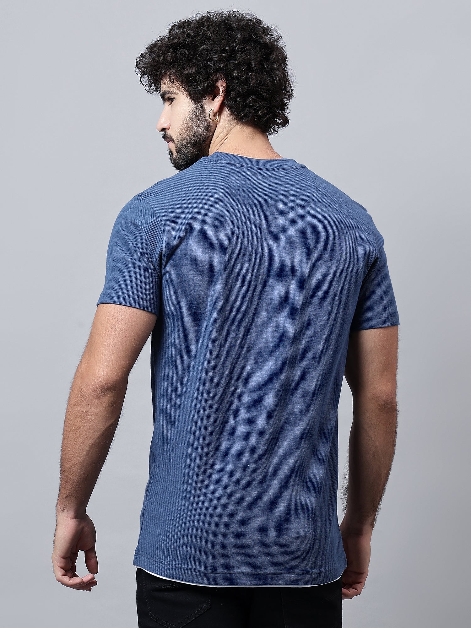 T-Shirt for Men | Breathable & Soft with Color Fastness Regular Fit Round Neck Poly Cotton Fabric Solid Pattern - Image 2
