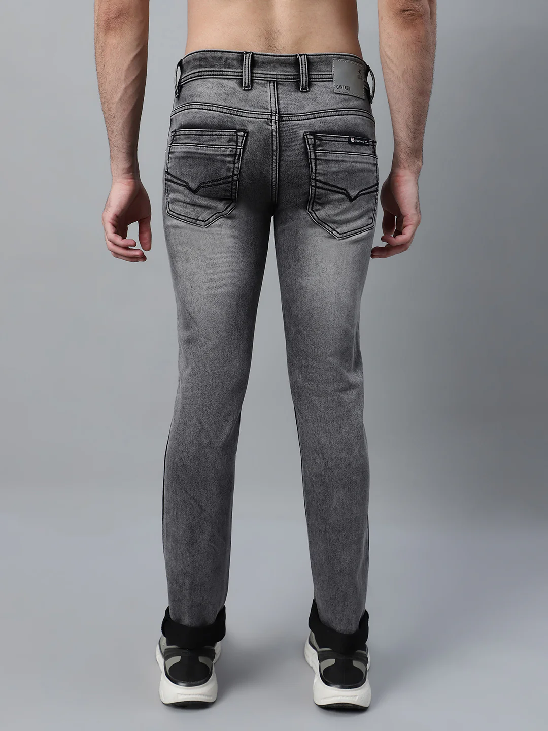 Denim Jeans for Men l Breathable & Soft with Color Fastness Ultra Narrow Fit Cotton Fabric Solid Pattern Button Closure - Image 2
