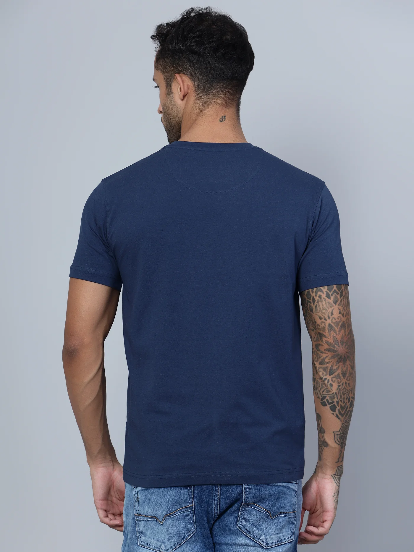 T-Shirt for Men | Breathable & Soft with Color Fastness Regular Fit Round Neck Cotton Blend Fabric Printed Pattern - Image 4