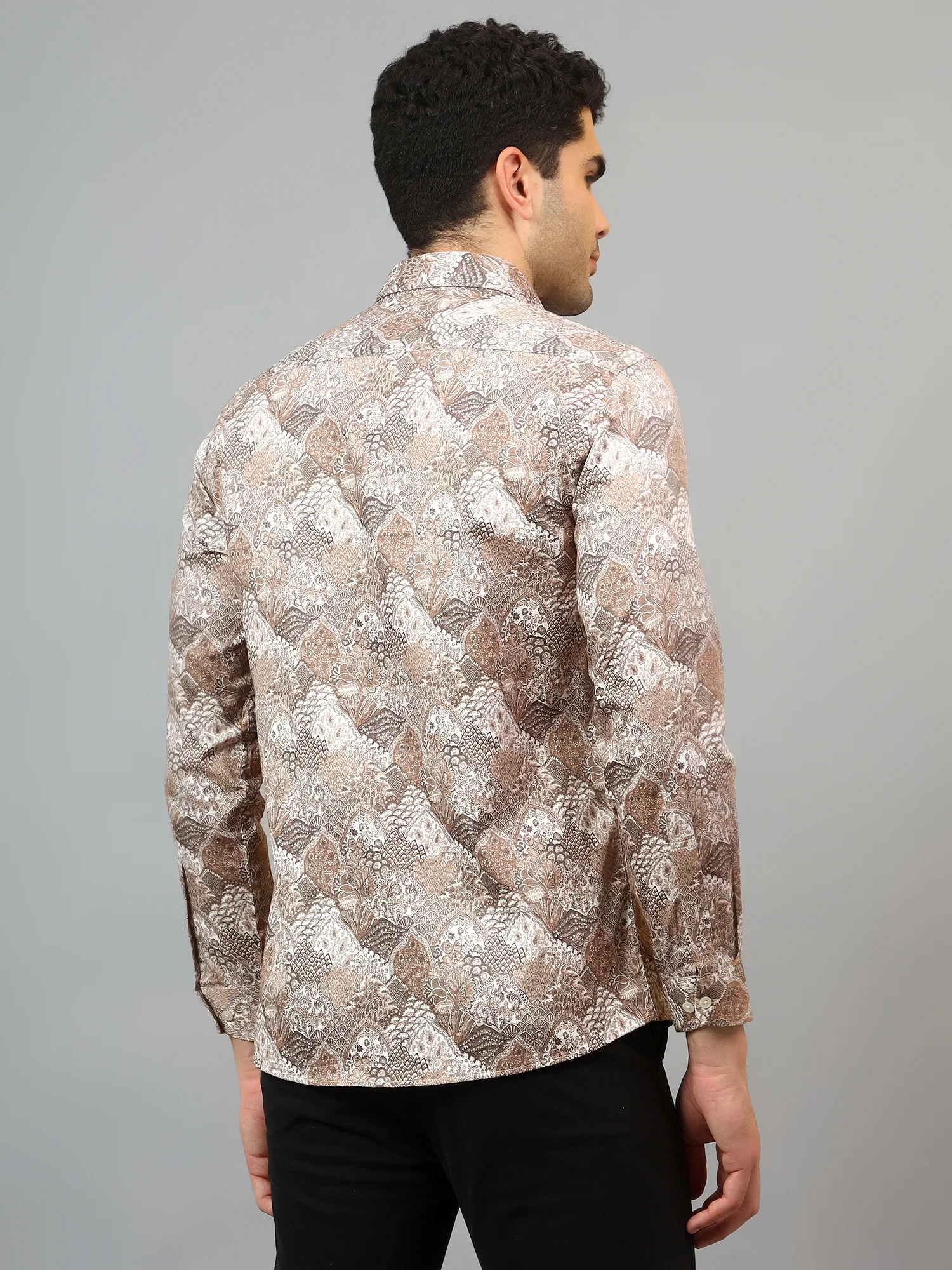 Formal Shirt for Men l Breathable & Soft with Color Fastness Regular Fit Spread Collar Neck Cotton Fabric Printed Pattern - Image 2
