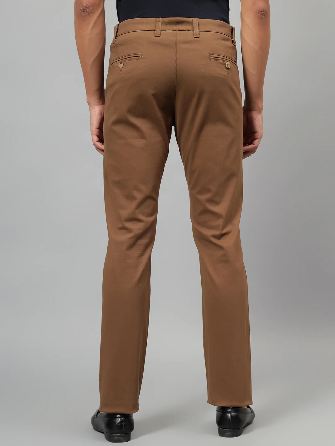Casual Trouser for Men | Breathable & Soft with Color Fastness Regular Fit Cotton Blend Fabric Solid Pattern Button Closure - Image 3