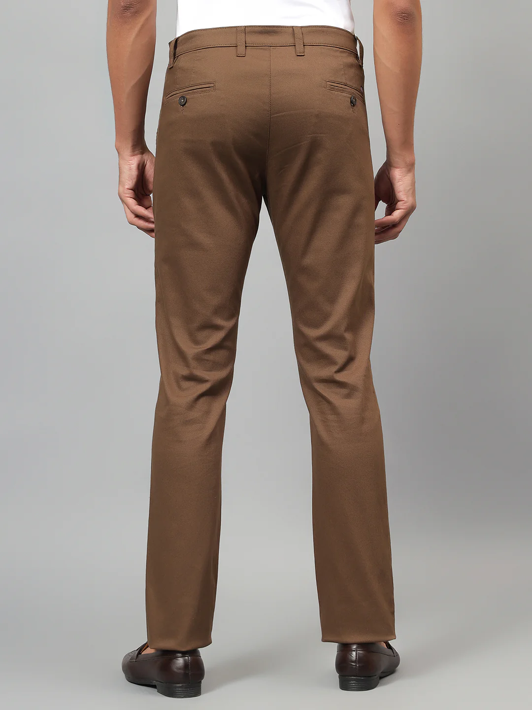 Casual Trouser for Men | Breathable & Soft with Color Fastness Regular Fit Cotton Blend Fabric Solid Pattern Button Closure - Image 2