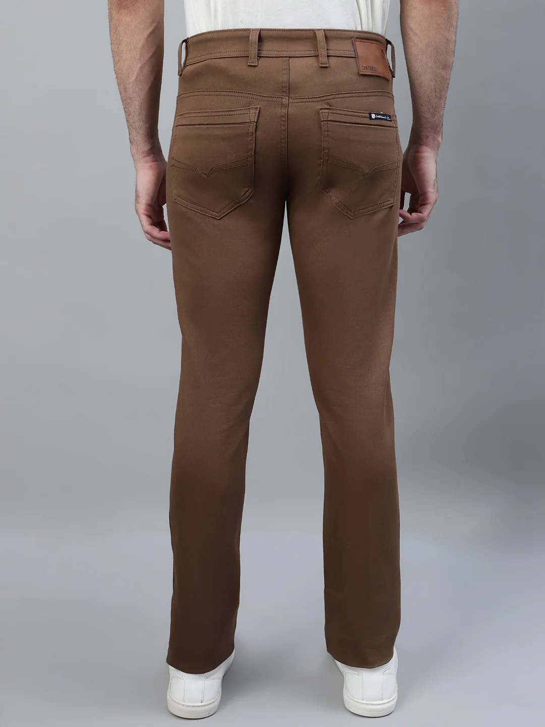Casual Trouser for Men | Breathable & Soft with Color Fastness Regular Fit Cotton Blend Fabric Solid Pattern Button Closure - Image 2