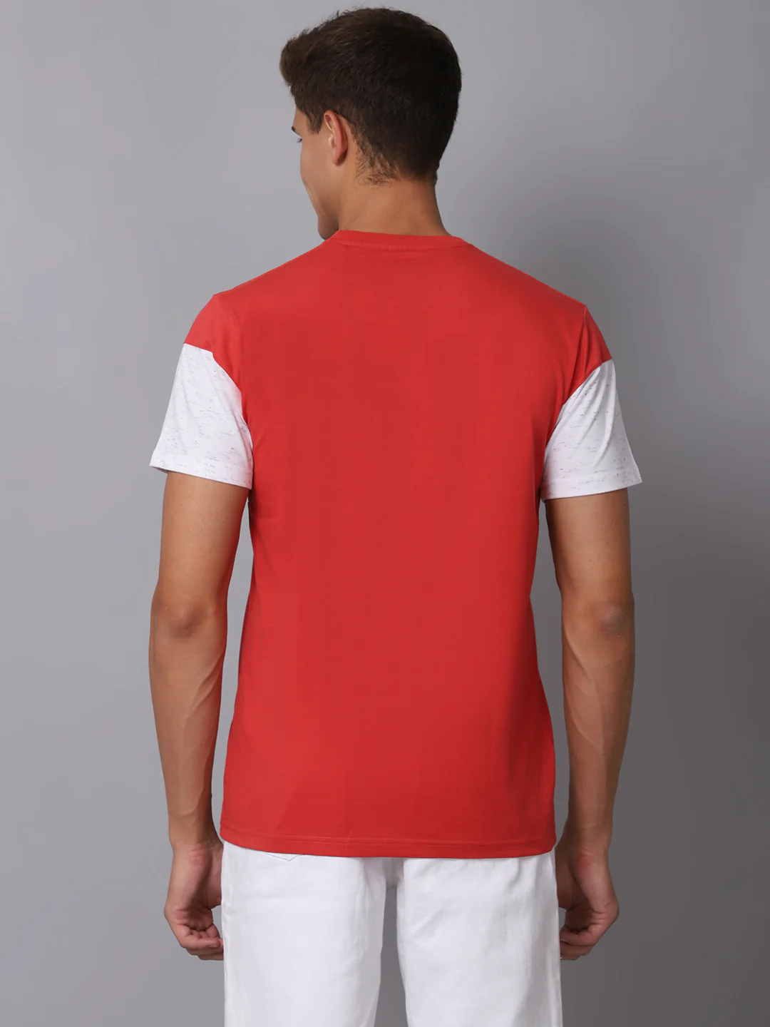 T-Shirt for Men | Breathable & Soft with Color Fastness Regular Fit Round Neck Poly Cotton Fabric Colour Block Pattern - Image 2