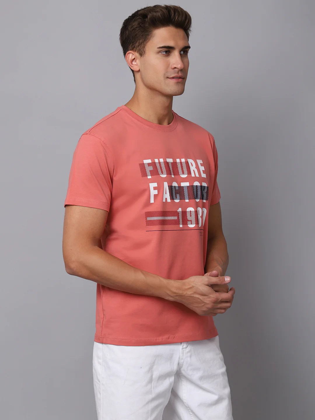 T-Shirt for Men | Breathable & Soft with Color Fastness Regular Fit Round Neck Cotton Blend Fabric Printed Pattern - Image 4