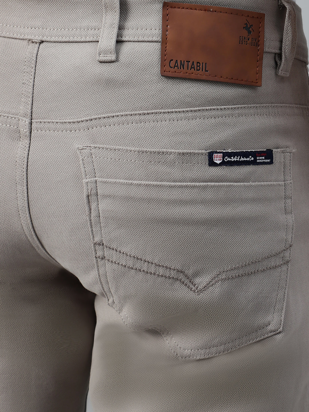 Casual Trouser for Men | Breathable & Soft with Color Fastness Regular Fit Cotton Blend Fabric Self Design Pattern Button Closure - Image 6