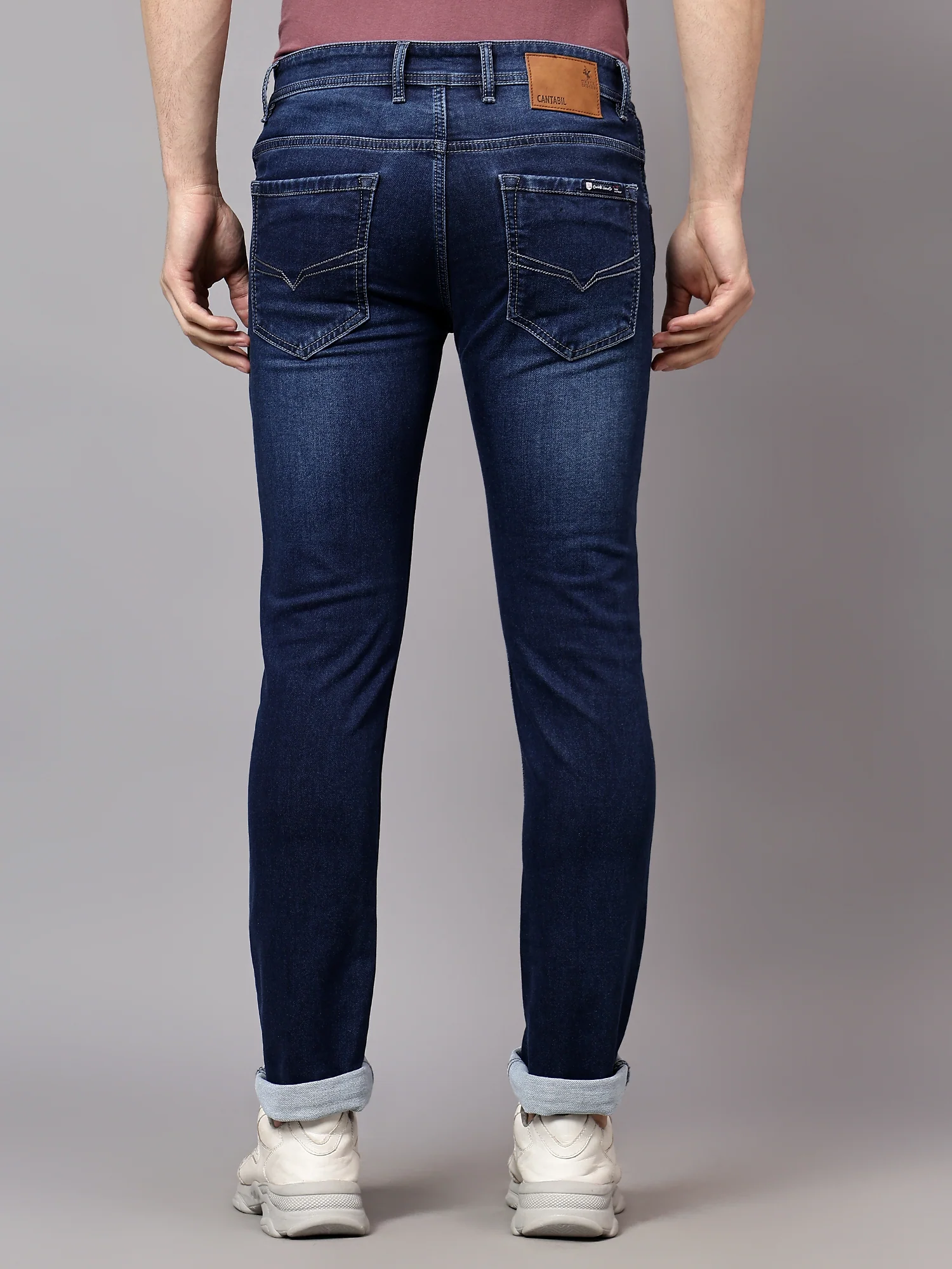 Denim Jeans for Men l Breathable & Soft with Color Fastness Ultra Narrow Fit Cotton Fabric Solid Pattern Button Closure - Image 2