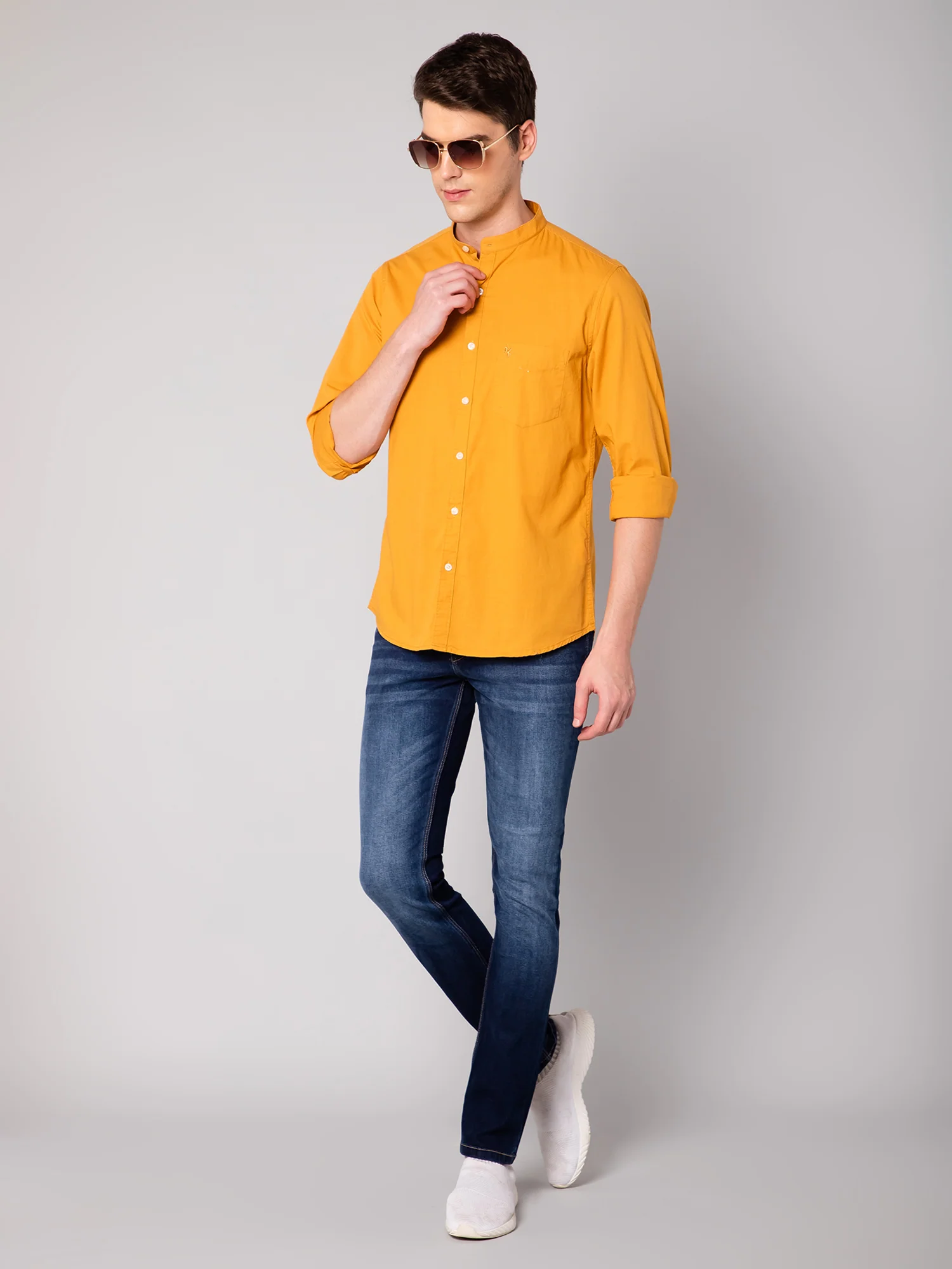 Denim Jeans for Men l Breathable & Soft with Color Fastness Ultra Narrow Fit Cotton Fabric Solid Pattern Button Closure - Image 5