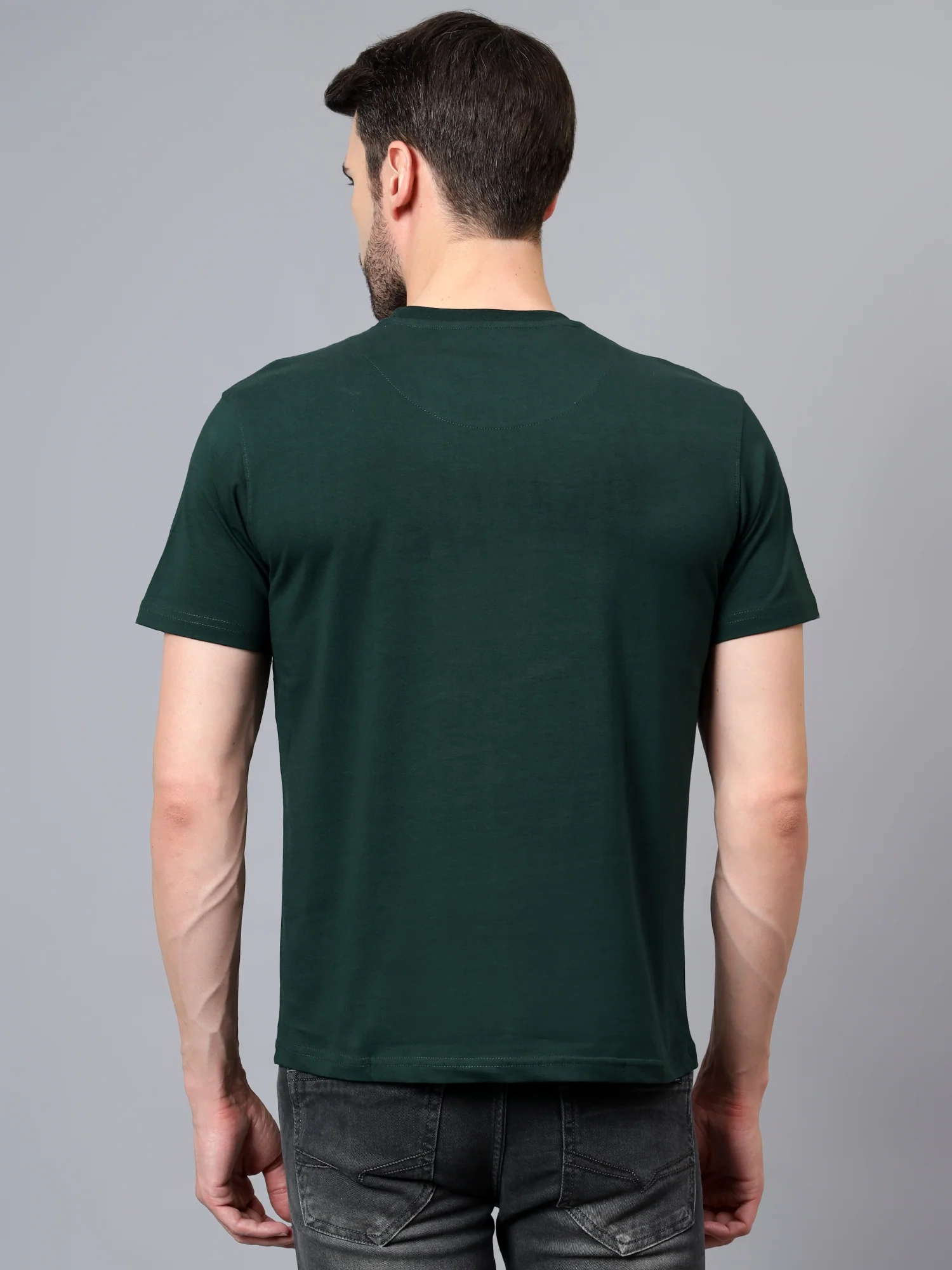 T-Shirt for Men | Breathable & Soft with Color Fastness Regular Fit Round Neck Cotton Blend Fabric Printed Pattern - Image 2