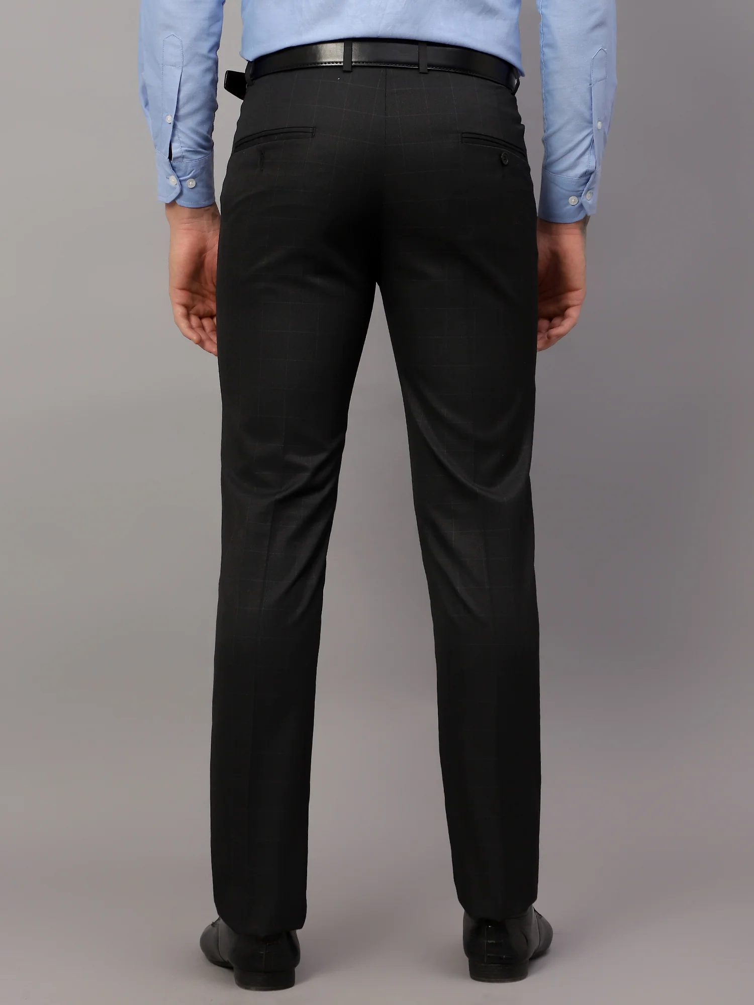 Formal Trouser for Men | Breathable & Soft with Color Fastness Regular Fit Poly Viscose Fabric Checkered Pattern Hook & Eye Closure - Image 2