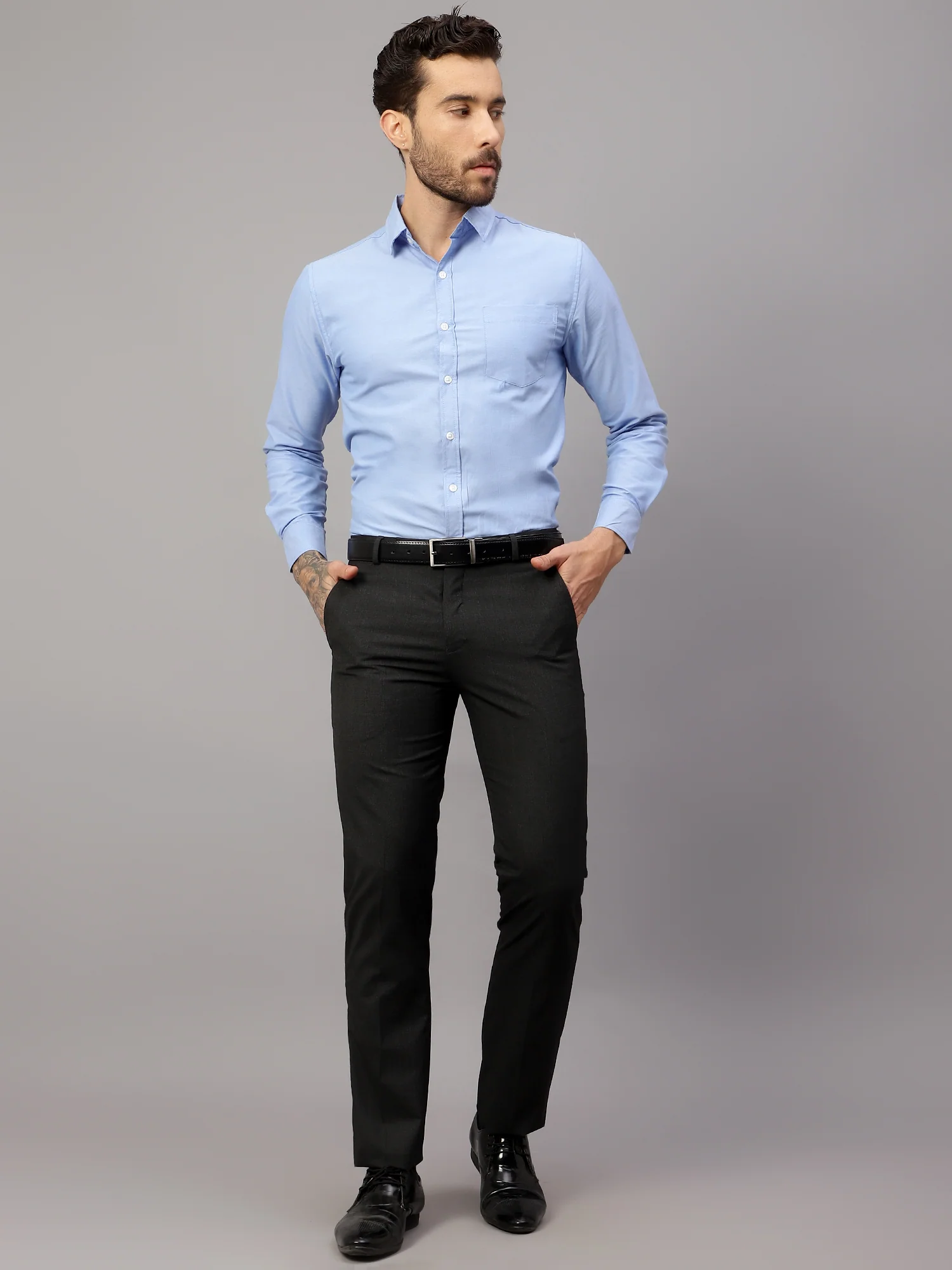 Formal Trouser for Men | Breathable & Soft with Color Fastness Regular Fit Poly Viscose Fabric Checkered Pattern Hook & Eye Closure - Image 6