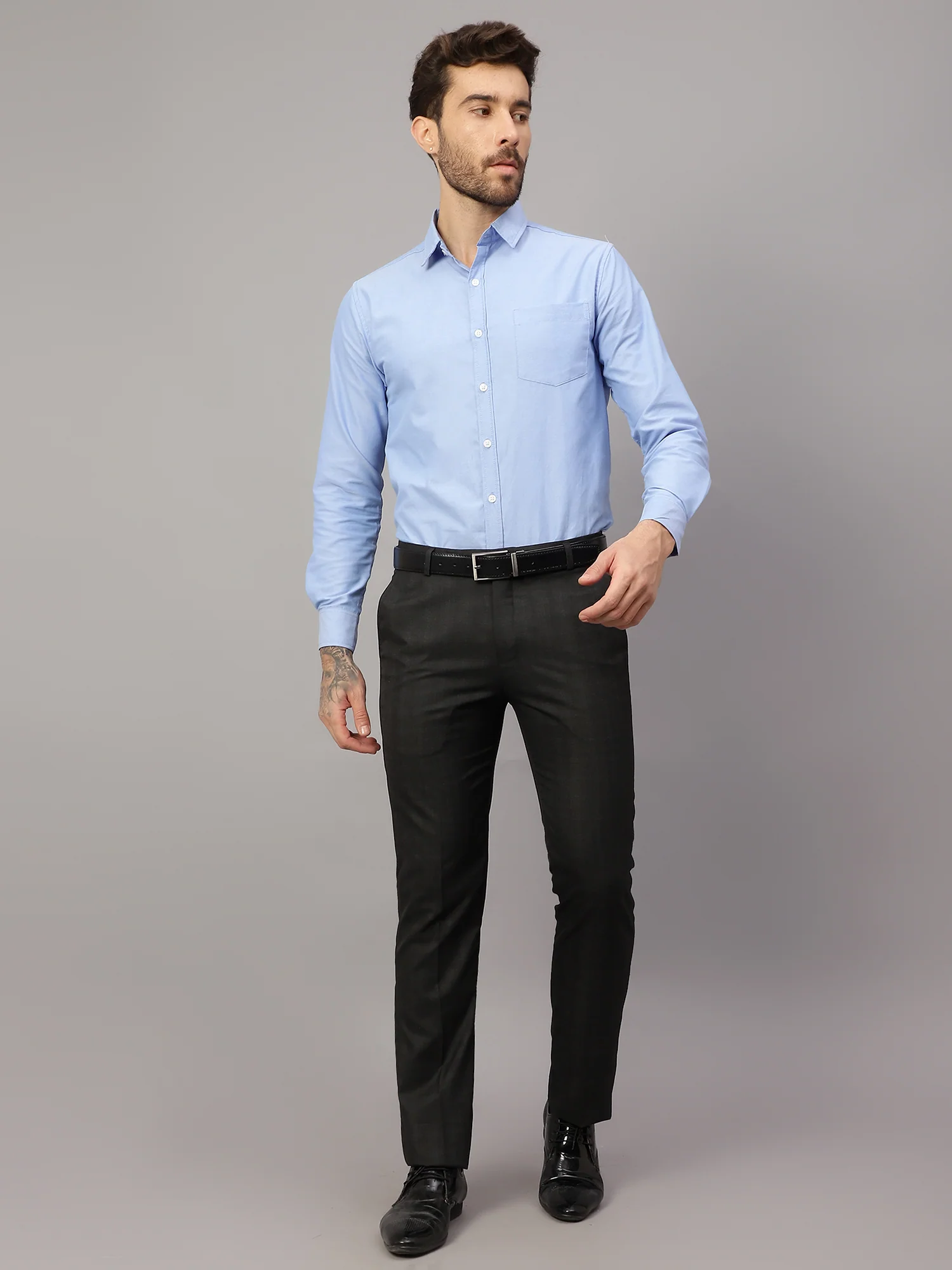 Formal Trouser for Men | Breathable & Soft with Color Fastness Regular Fit Poly Viscose Fabric Checkered Pattern Hook & Eye Closure - Image 6
