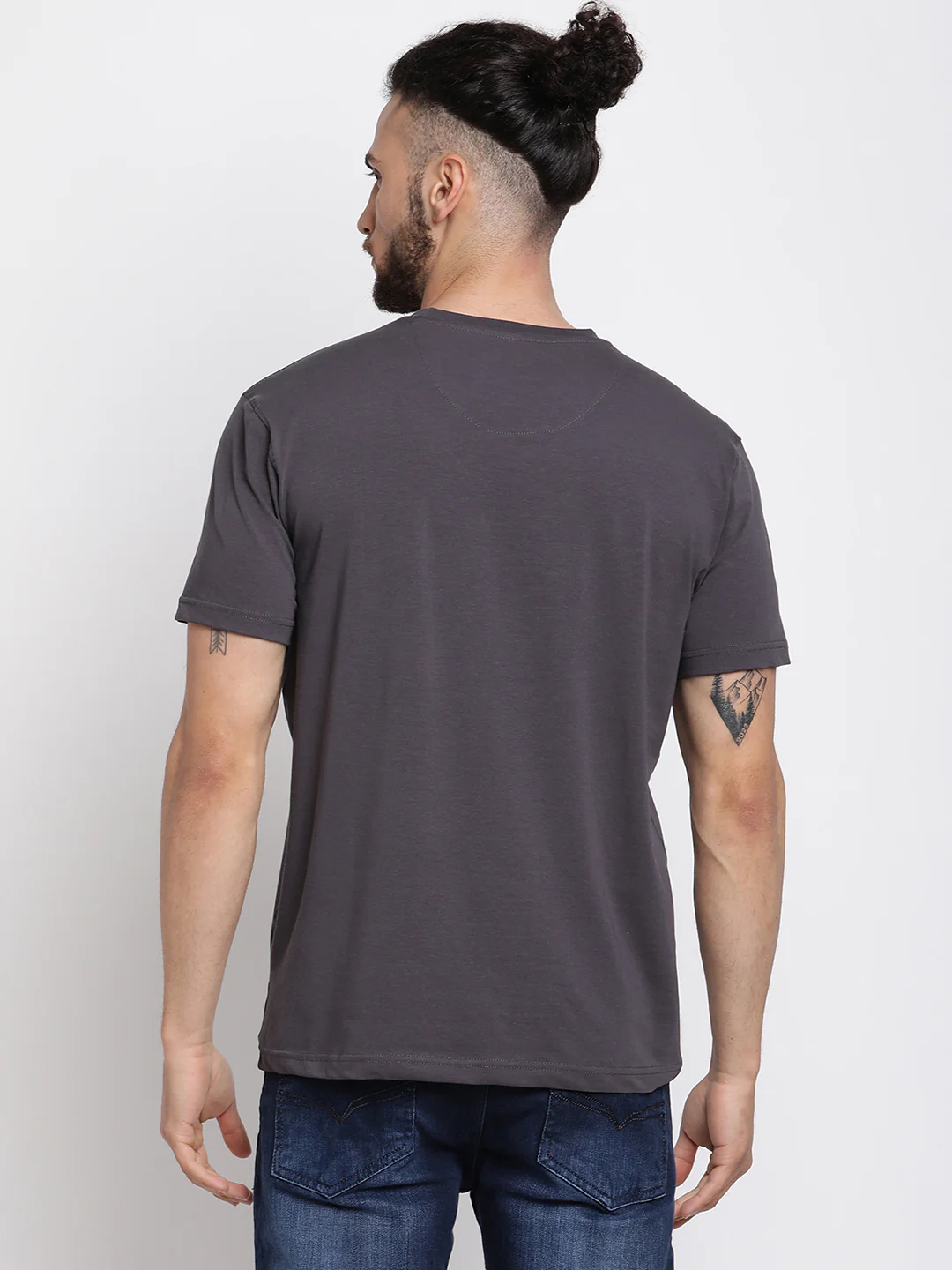 T-Shirt for Men | Breathable & Soft with Color Fastness Regular Fit Round Neck Cotton Blend Fabric Printed Pattern - Image 2