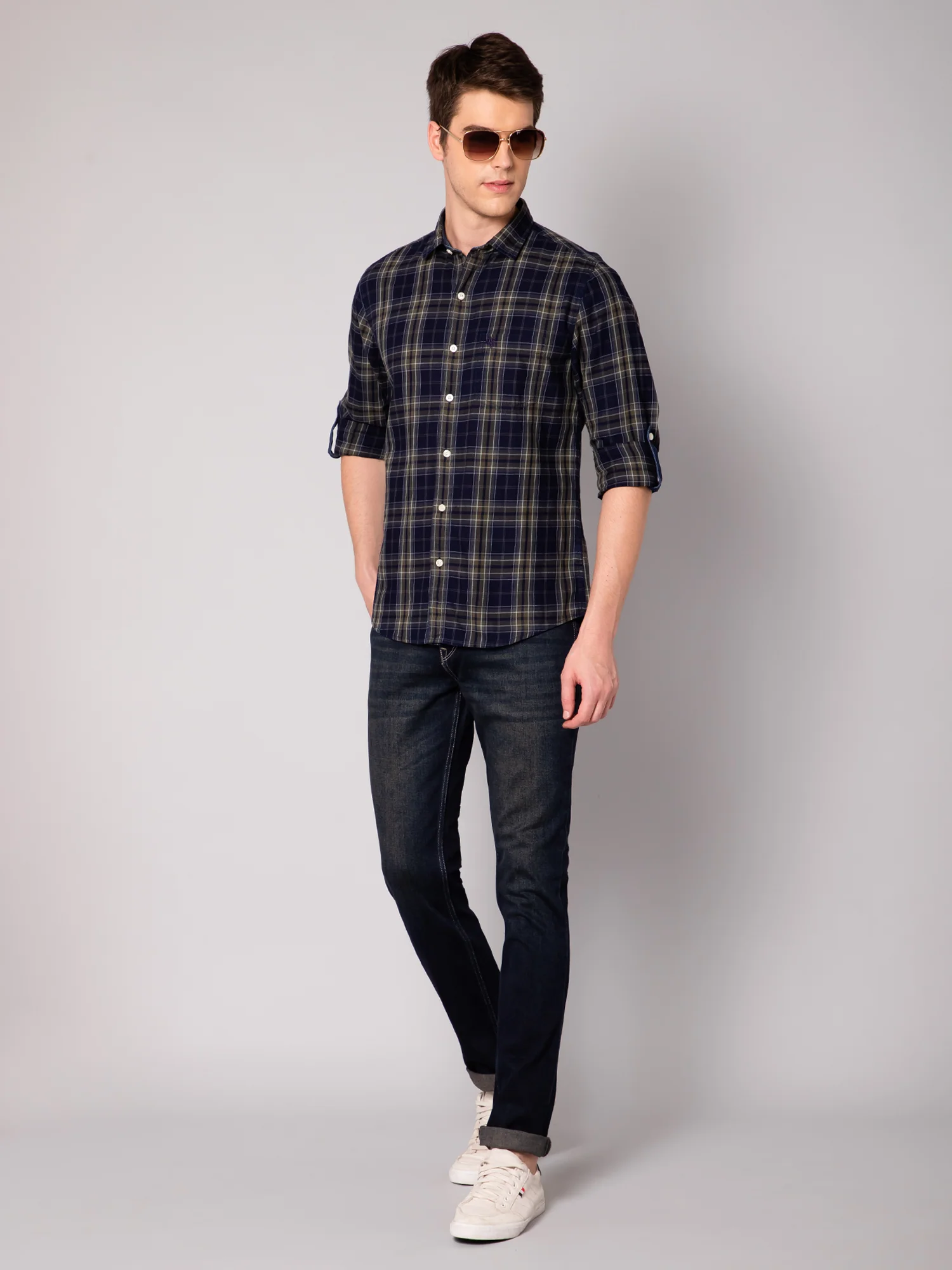 Denim Jeans for Men l Breathable & Soft with Color Fastness Ultra Narrow Fit Cotton Fabric Solid Pattern Button Closure - Image 5