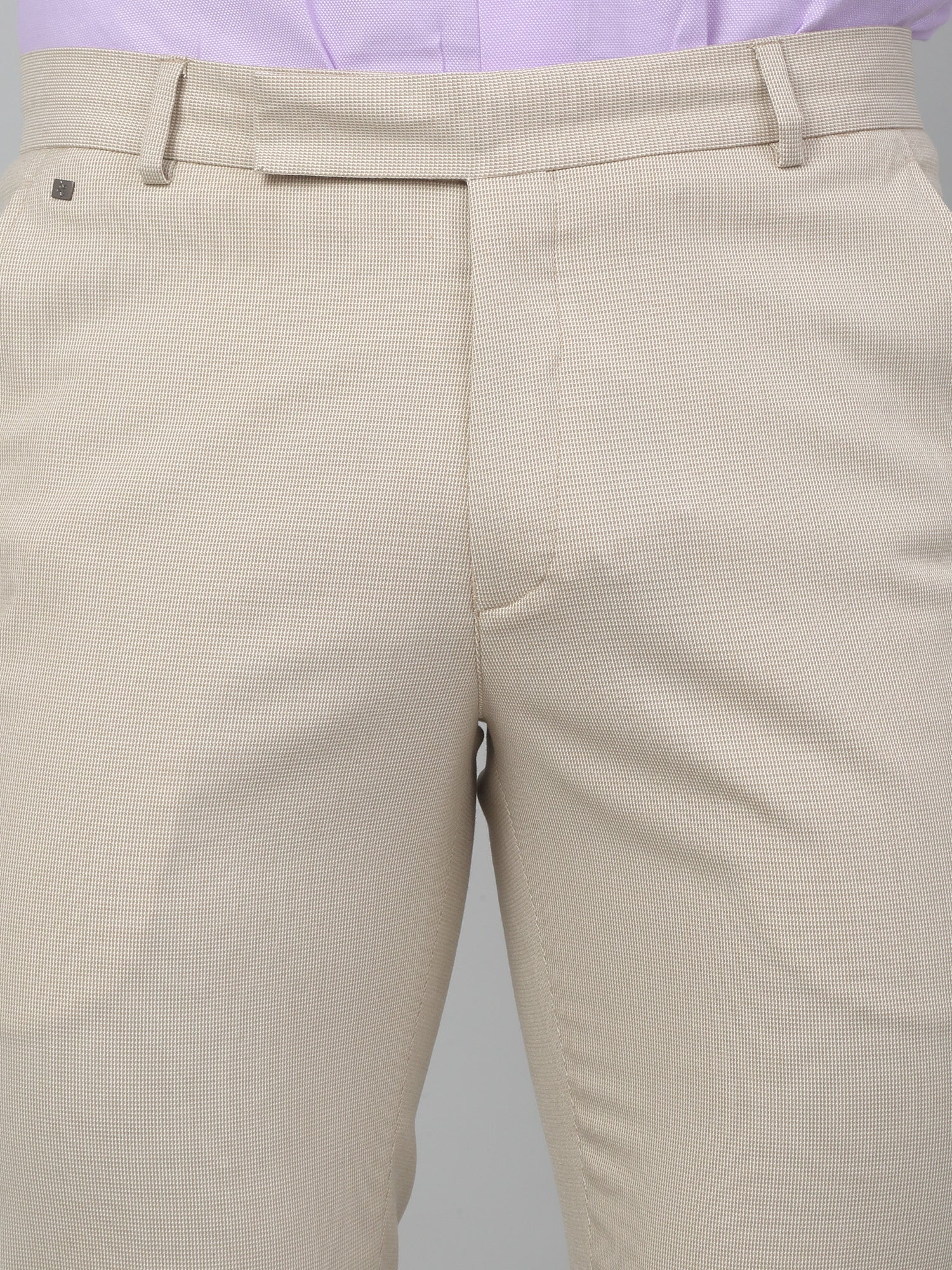 Formal Trouser for Men | Breathable & Soft with Color Fastness Regular Fit Poly Viscose Fabric Self Design Pattern Hook & Eye Closure - Image 5