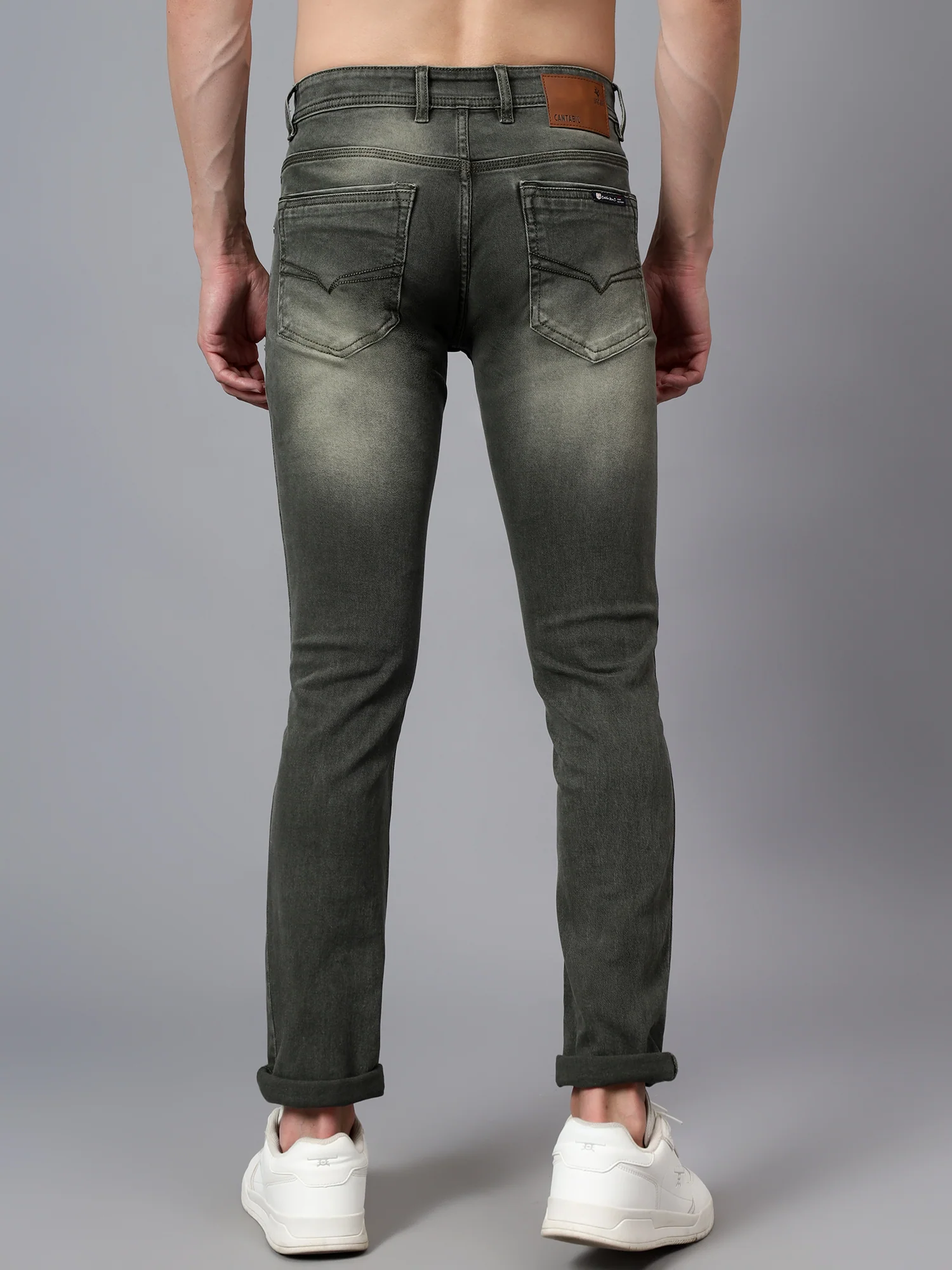 Denim Jeans for Men l Breathable & Soft with Color Fastness Ultra Narrow Fit Cotton Fabric Solid Pattern Button Closure - Image 2