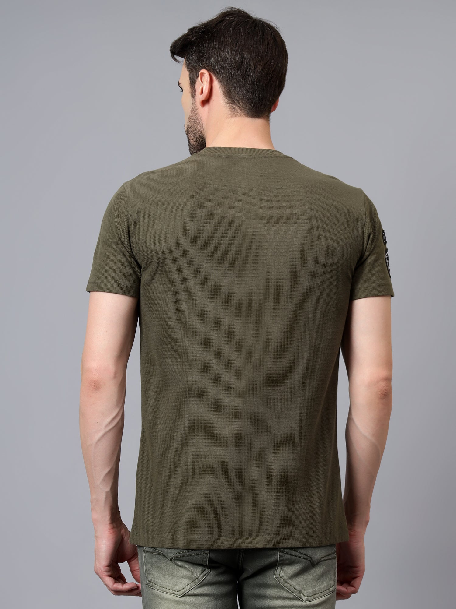 T-Shirt for Men | Breathable & Soft with Color Fastness Regular Fit Round Neck Poly Cotton Fabric Solid Pattern - Image 2
