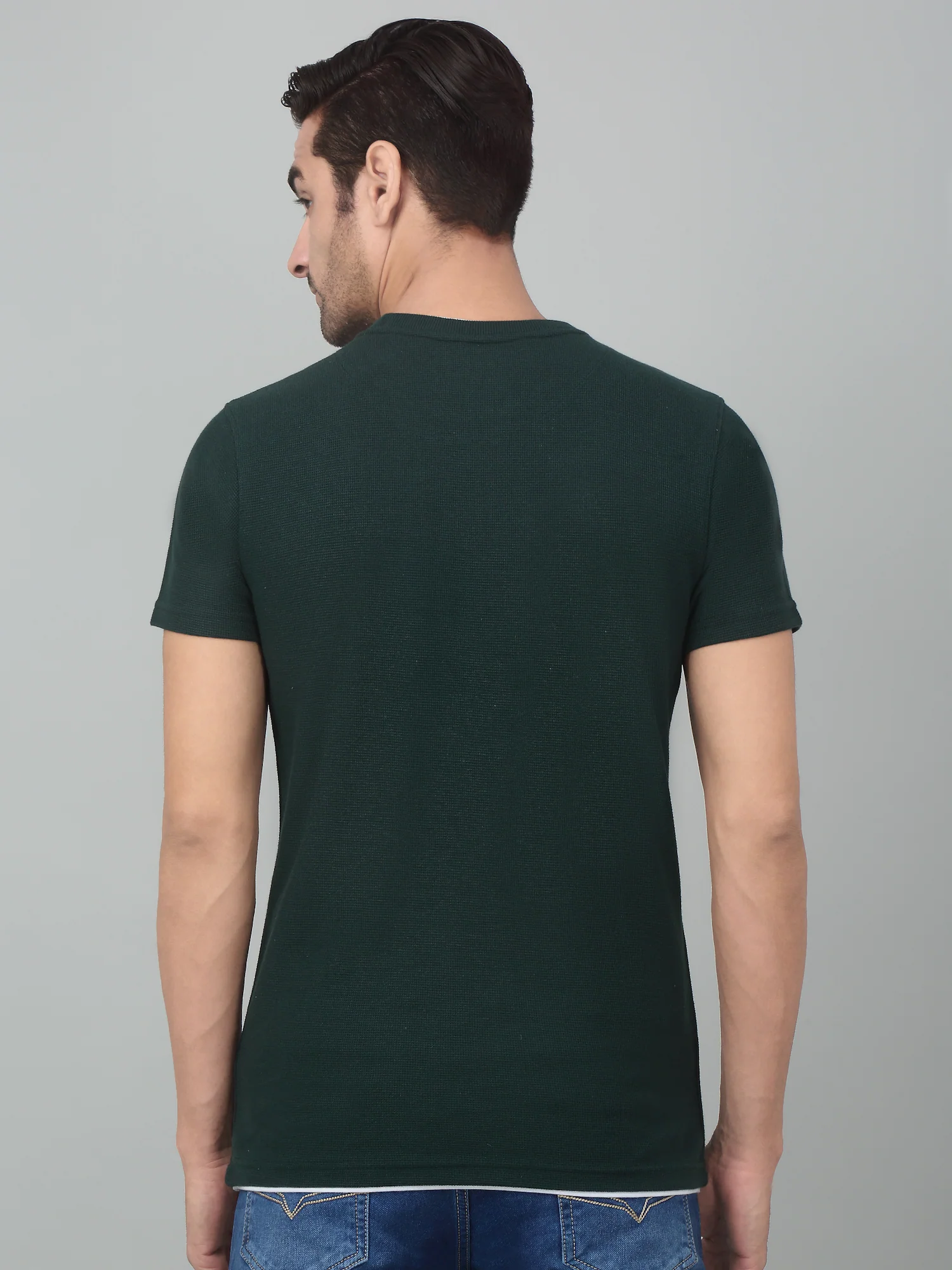 T-Shirt for Men | Breathable & Soft with Color Fastness Regular Fit Round Neck Poly Cotton Fabric Solid Pattern - Image 2
