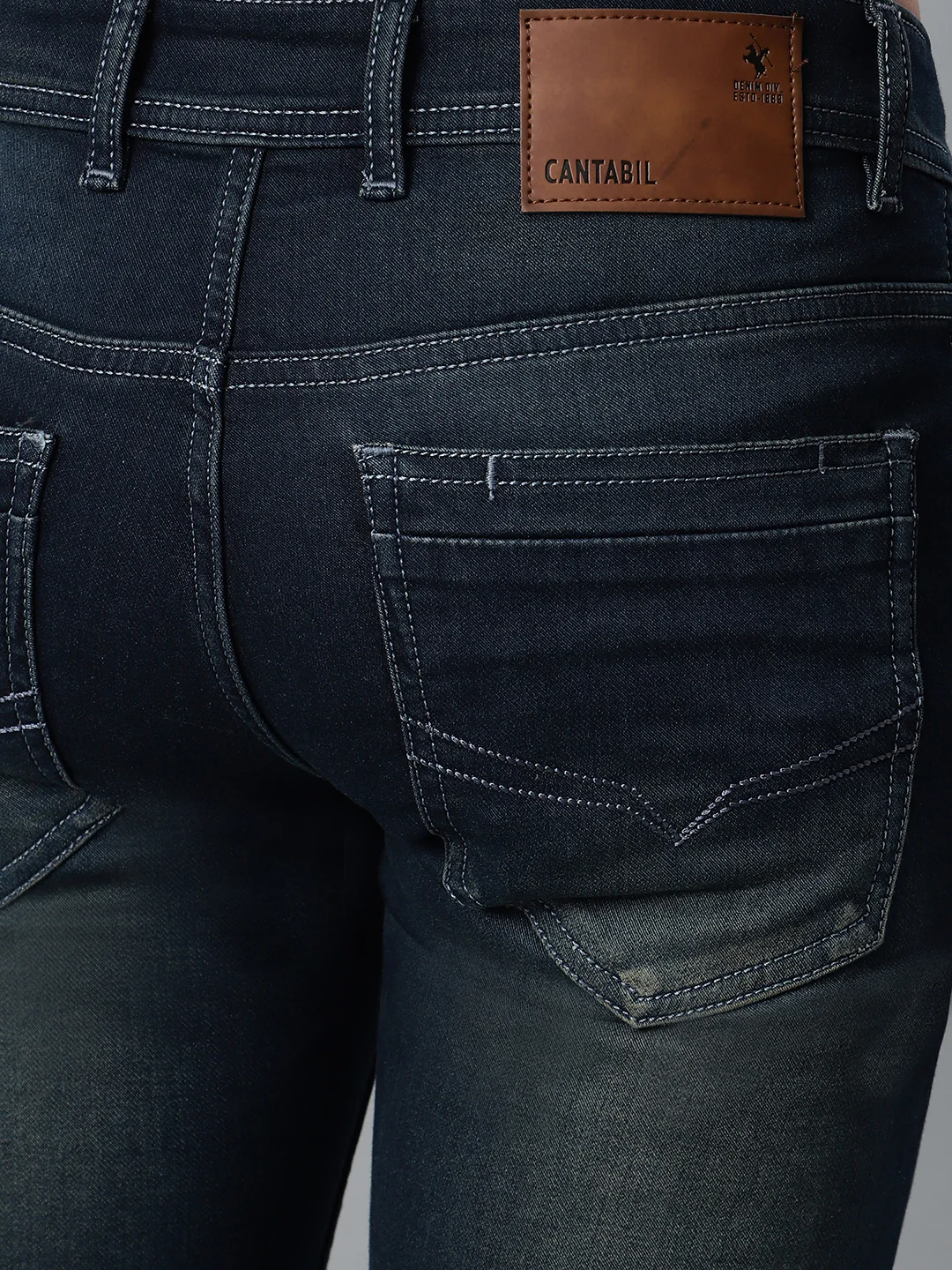 Denim Jeans for Men l Breathable & Soft with Color Fastness Ultra Narrow Fit Cotton Fabric Solid Pattern Button Closure - Image 6