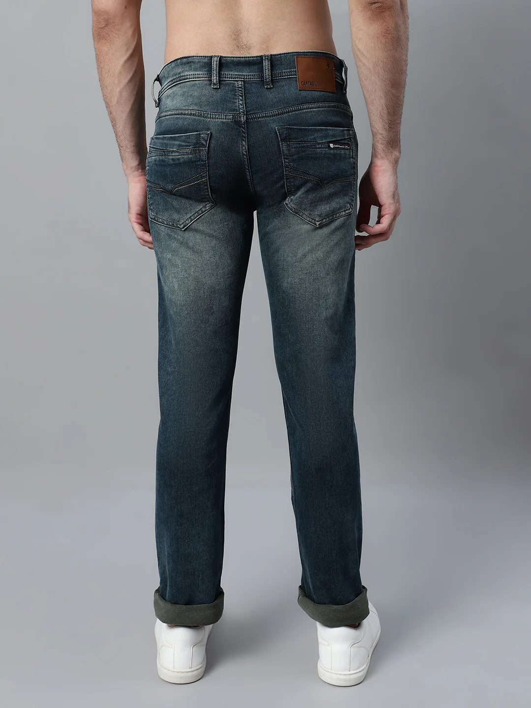 Denim Jeans for Men l Breathable & Soft with Color Fastness Ultra Narrow Fit Cotton Fabric Solid Pattern Button Closure - Image 2