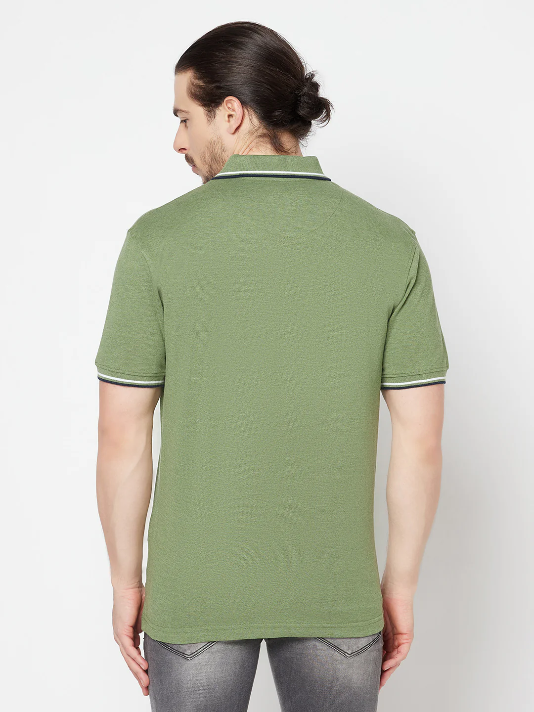 T-Shirt for Men | Breathable & Soft with Color Fastness Regular Fit Polo Neck Poly Cotton Fabric Solid Pattern - Image 4