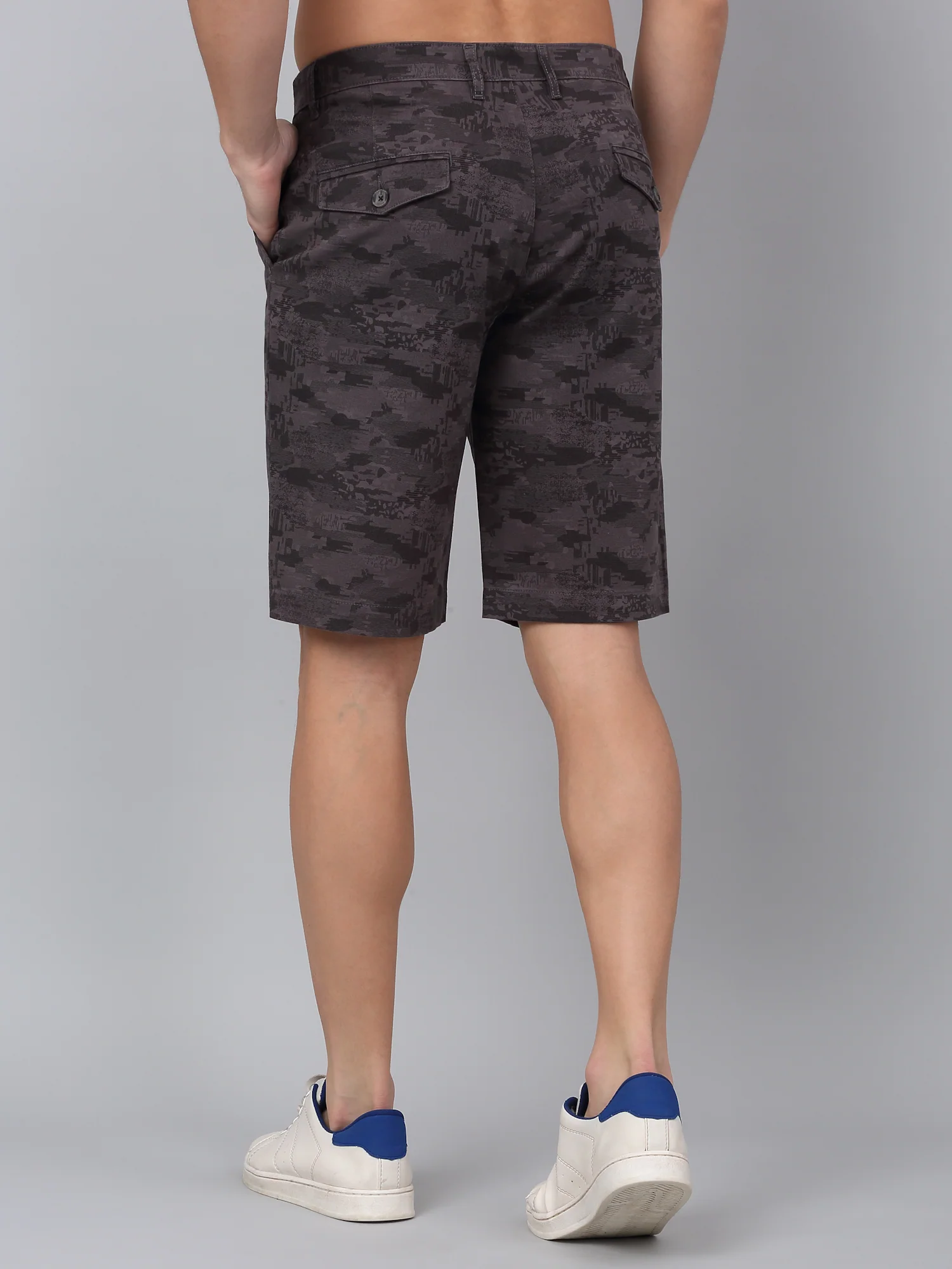 Men's Grey Camouflage Printed Bermuda - Image 2