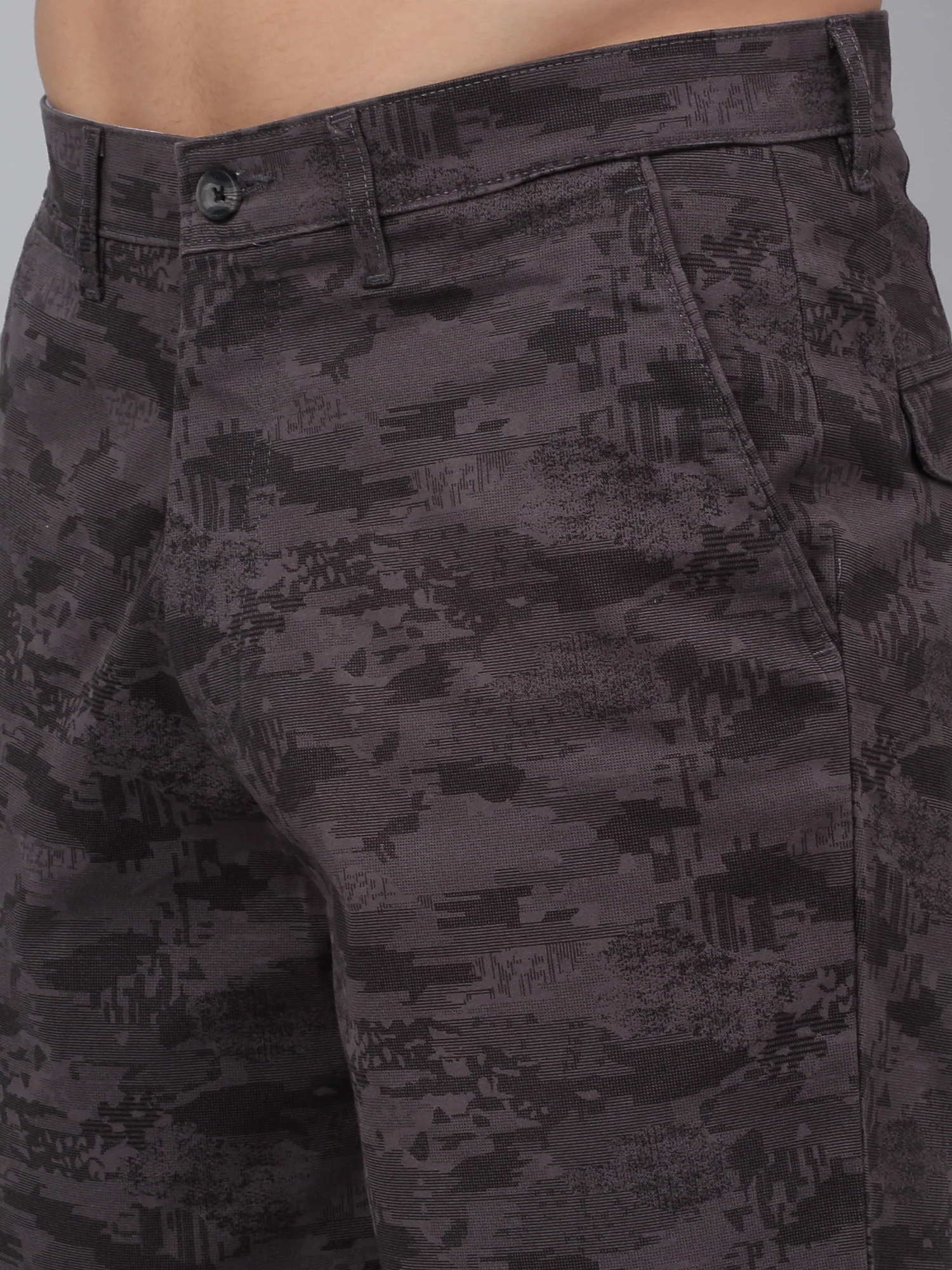 Men's Grey Camouflage Printed Bermuda - Image 5