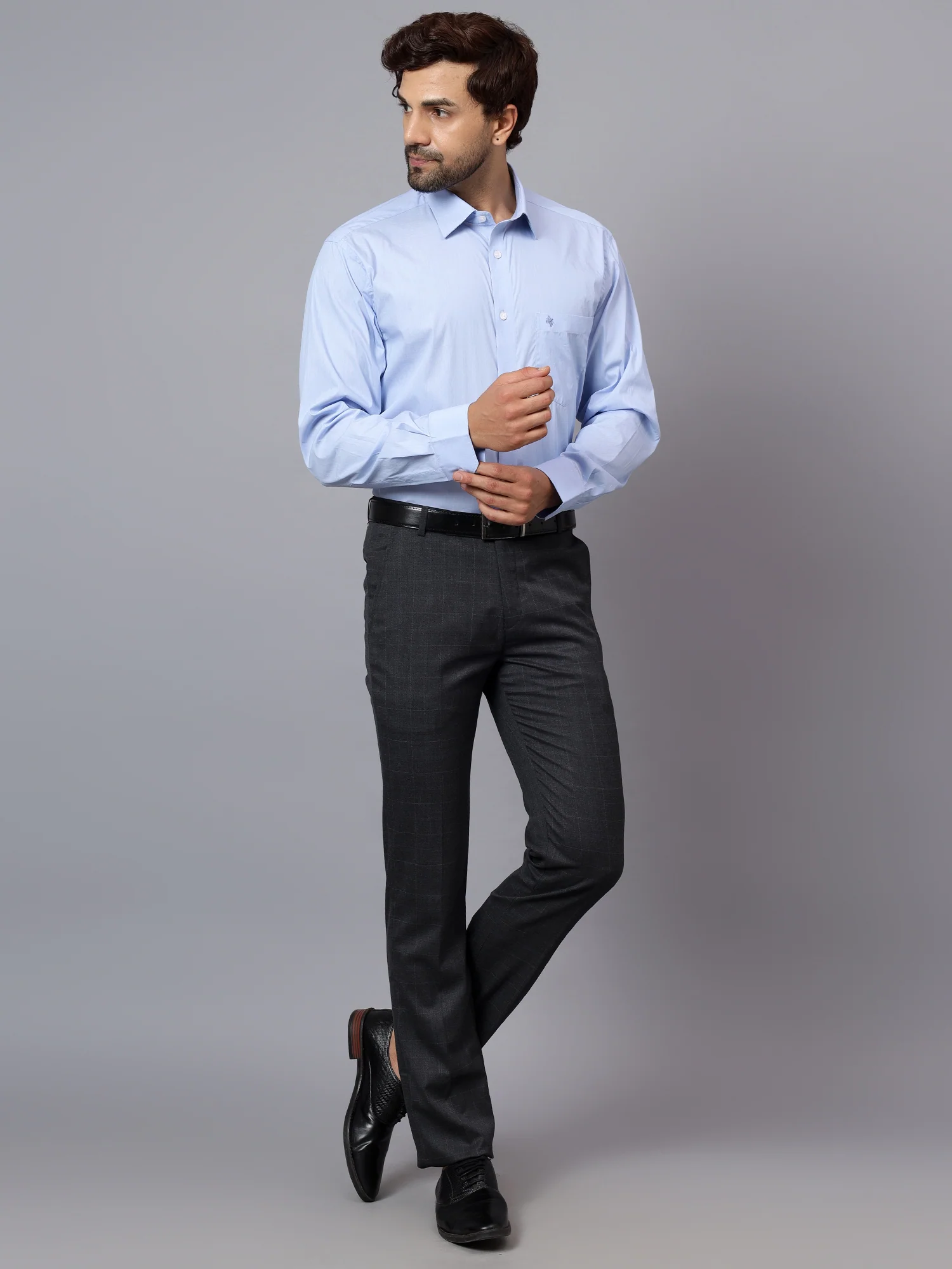 Formal Trouser for Men | Breathable & Soft with Color Fastness Regular Fit Poly Viscose Fabric Checkered Pattern Hook & Eye Closure - Image 6