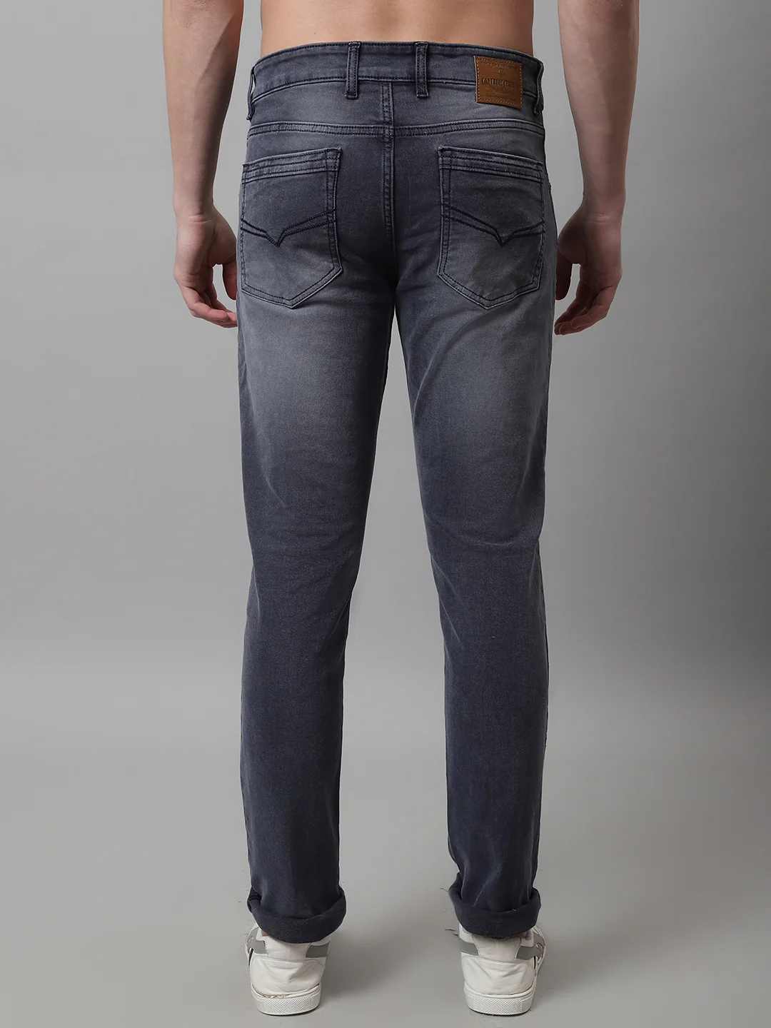 Denim Jeans for Men l Breathable & Soft with Color Fastness Ultra Narrow Fit Cotton Fabric Solid Pattern Button Closure - Image 2