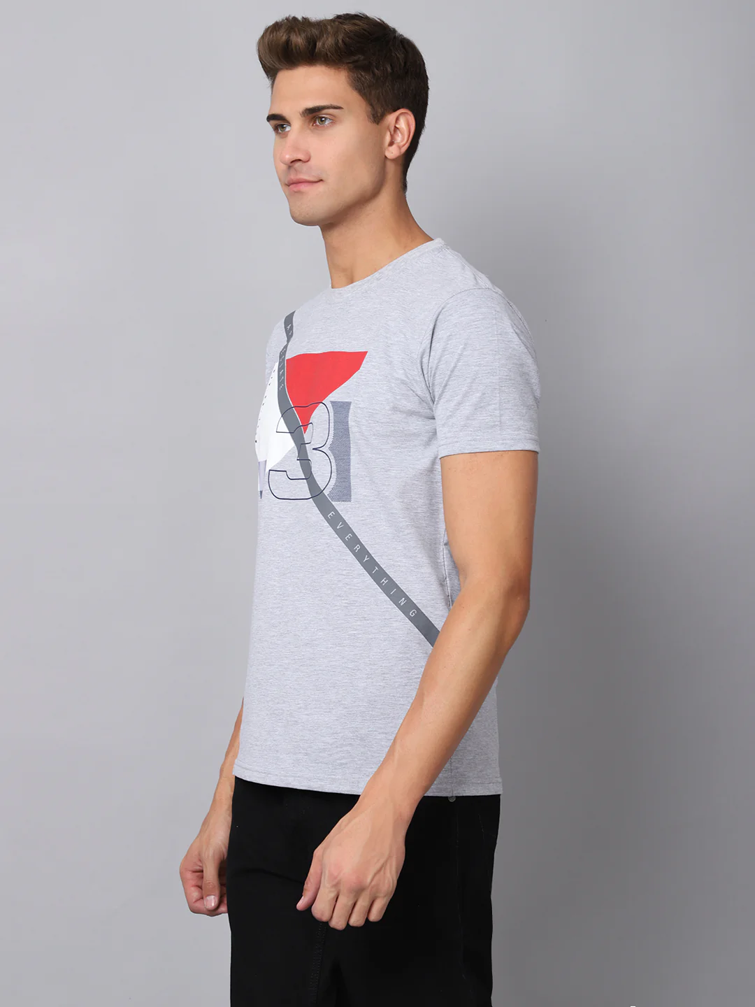 T-Shirt for Men | Breathable & Soft with Color Fastness Regular Fit Round Neck Poly Cotton Fabric Printed Pattern - Image 3