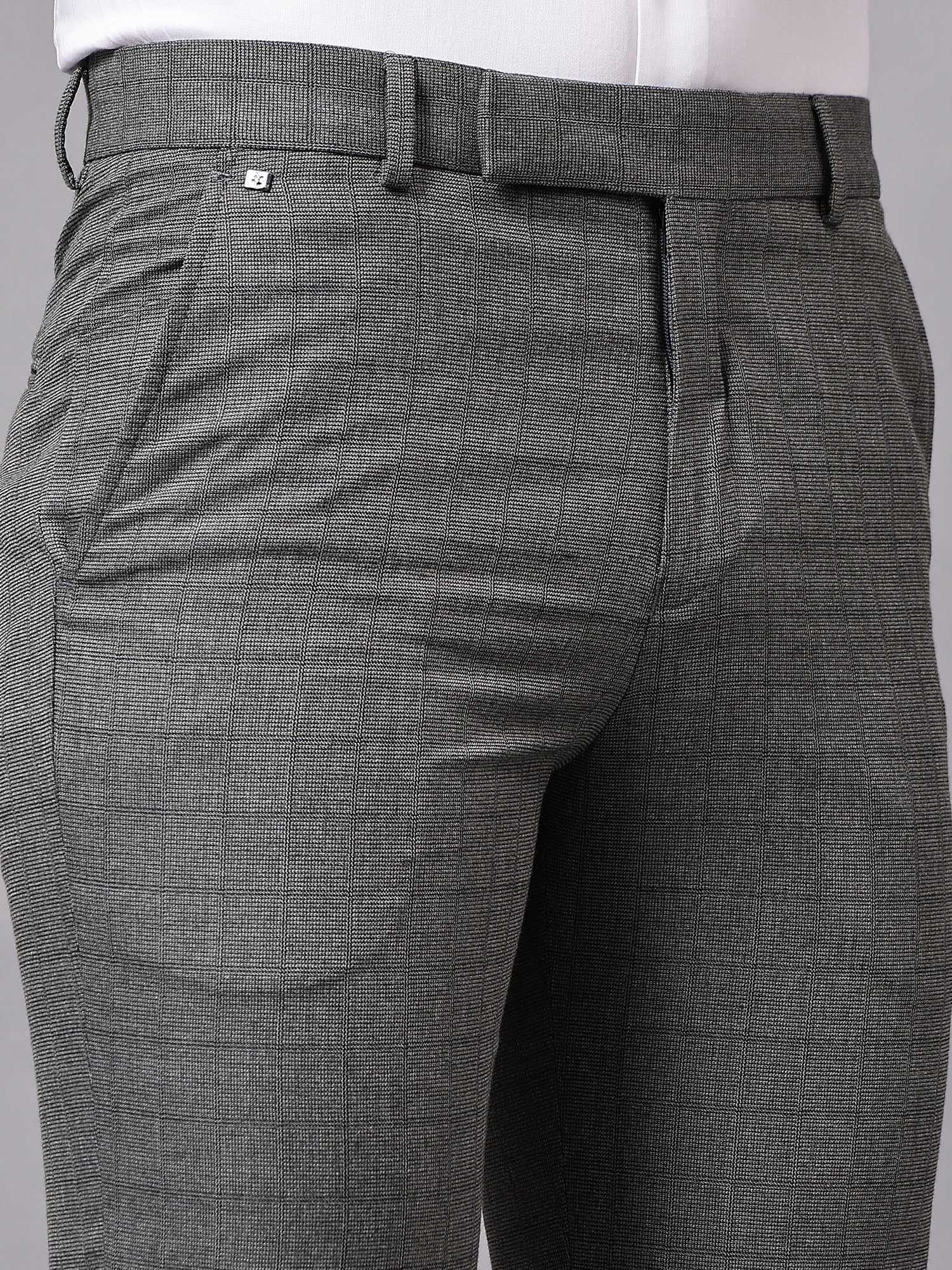 Formal Trouser for Men | Breathable & Soft with Color Fastness Regular Fit Poly Viscose Fabric Self Design Pattern Hook & Eye Closure - Image 5