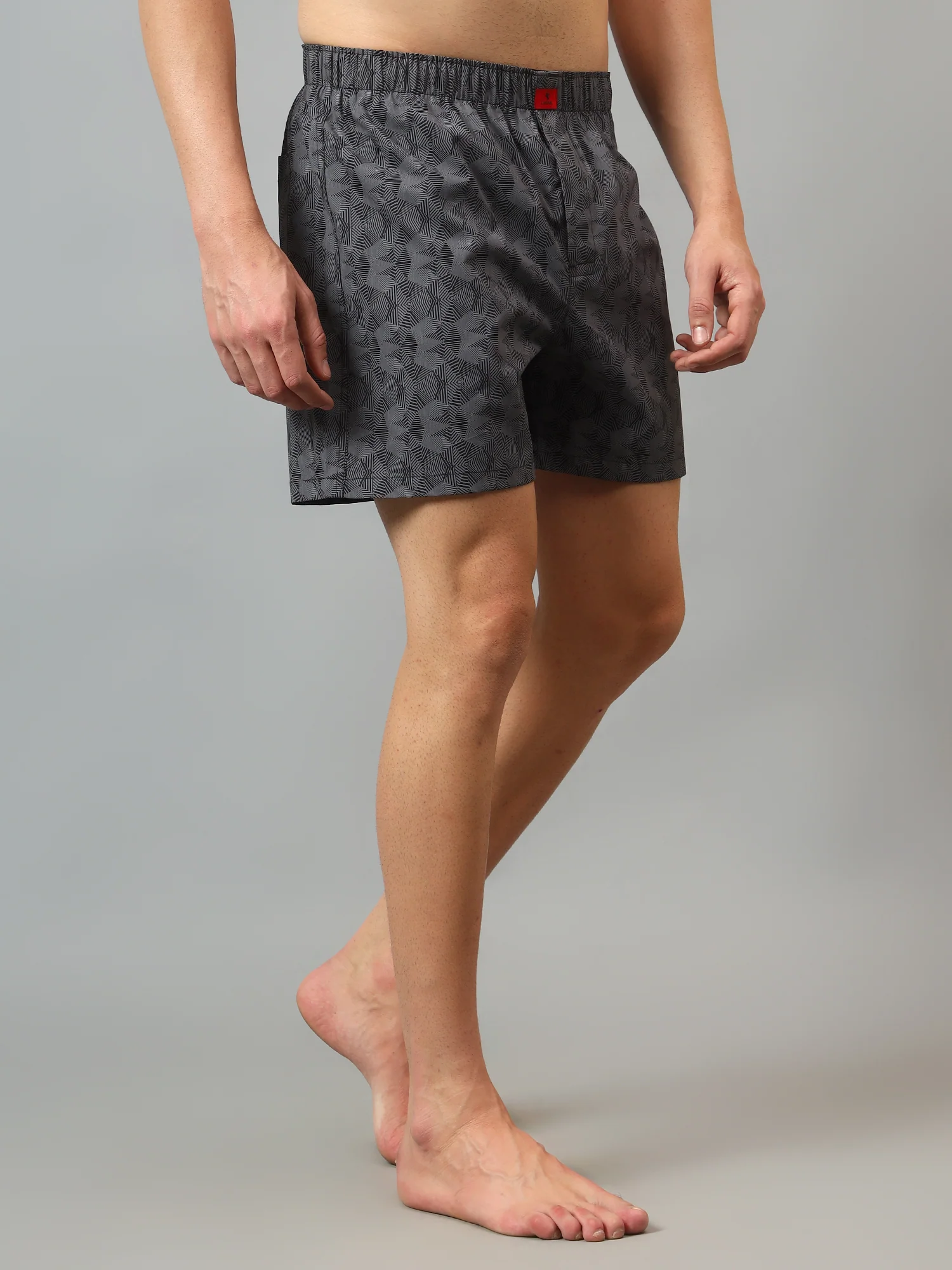 Men's Grey Printed Boxer - Image 3